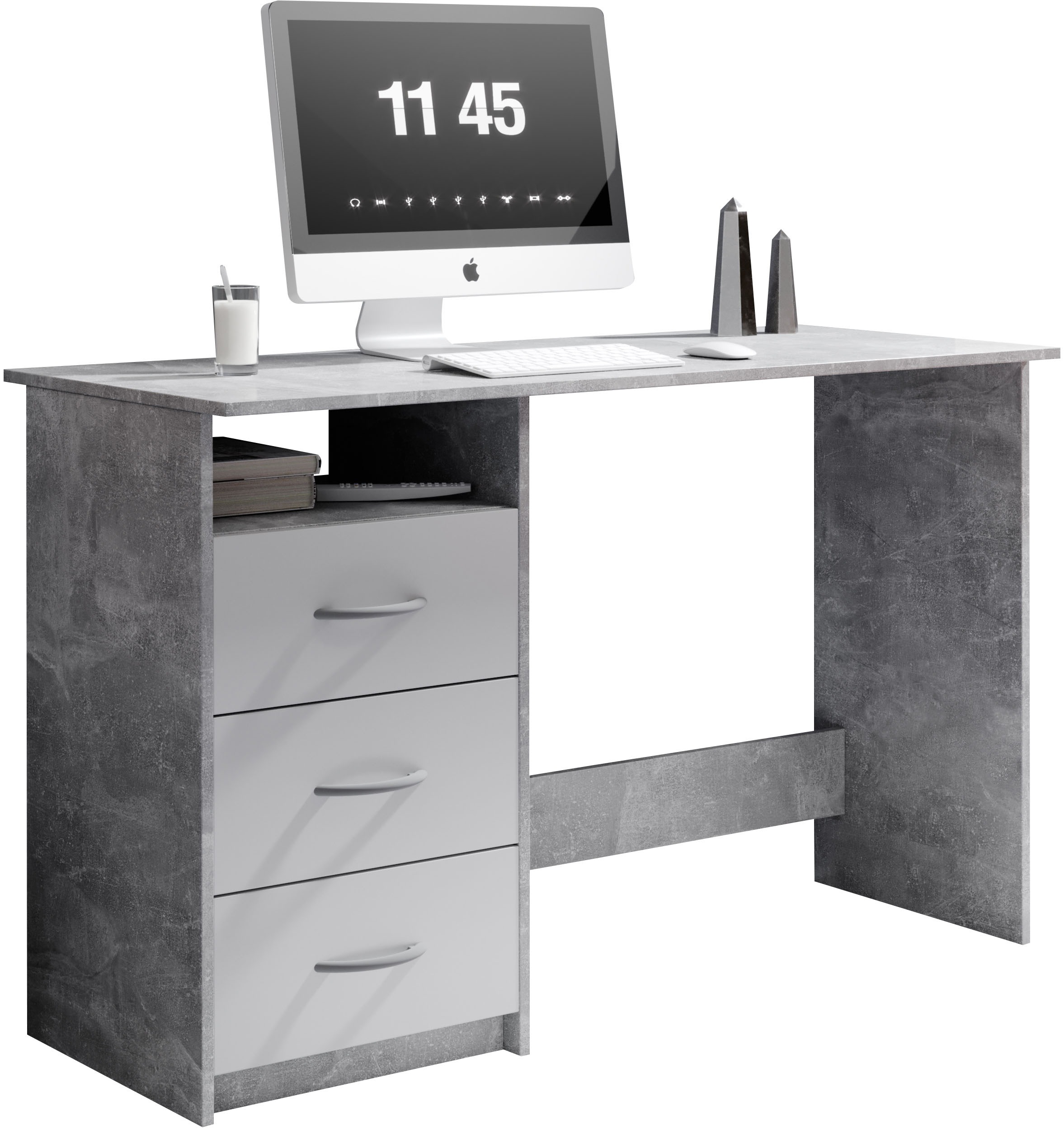 BEGA OFFICE Schreibtisch »Adria, Computertisch,«, Schubkästen rechts oder links montierbar, Breite 123 cm
