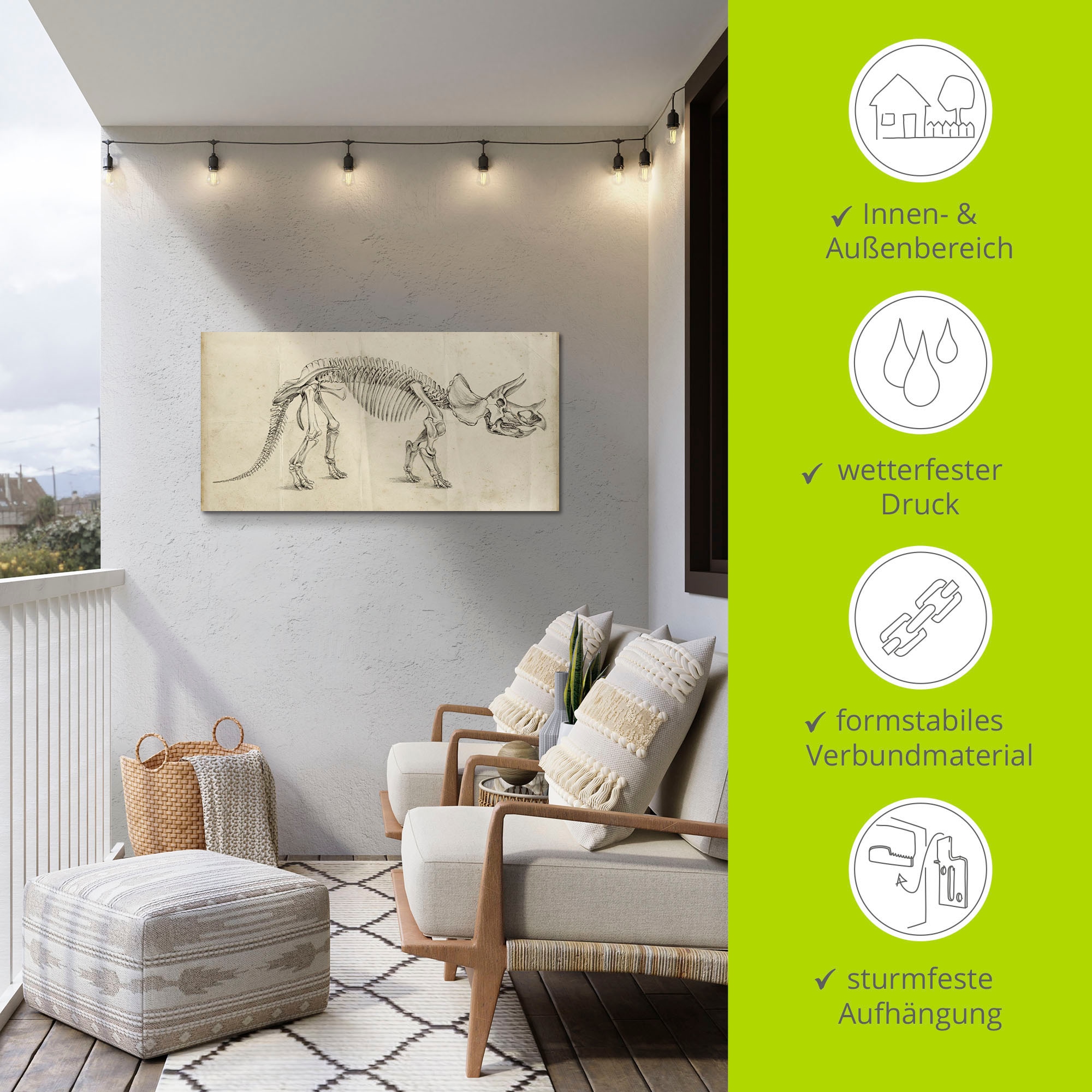 Artland Wandbild »Dinosauria Lehre II«, Dinosaurier, (1 St.), als Alubild, Outdoorbild, Poster in verschied. Größen
