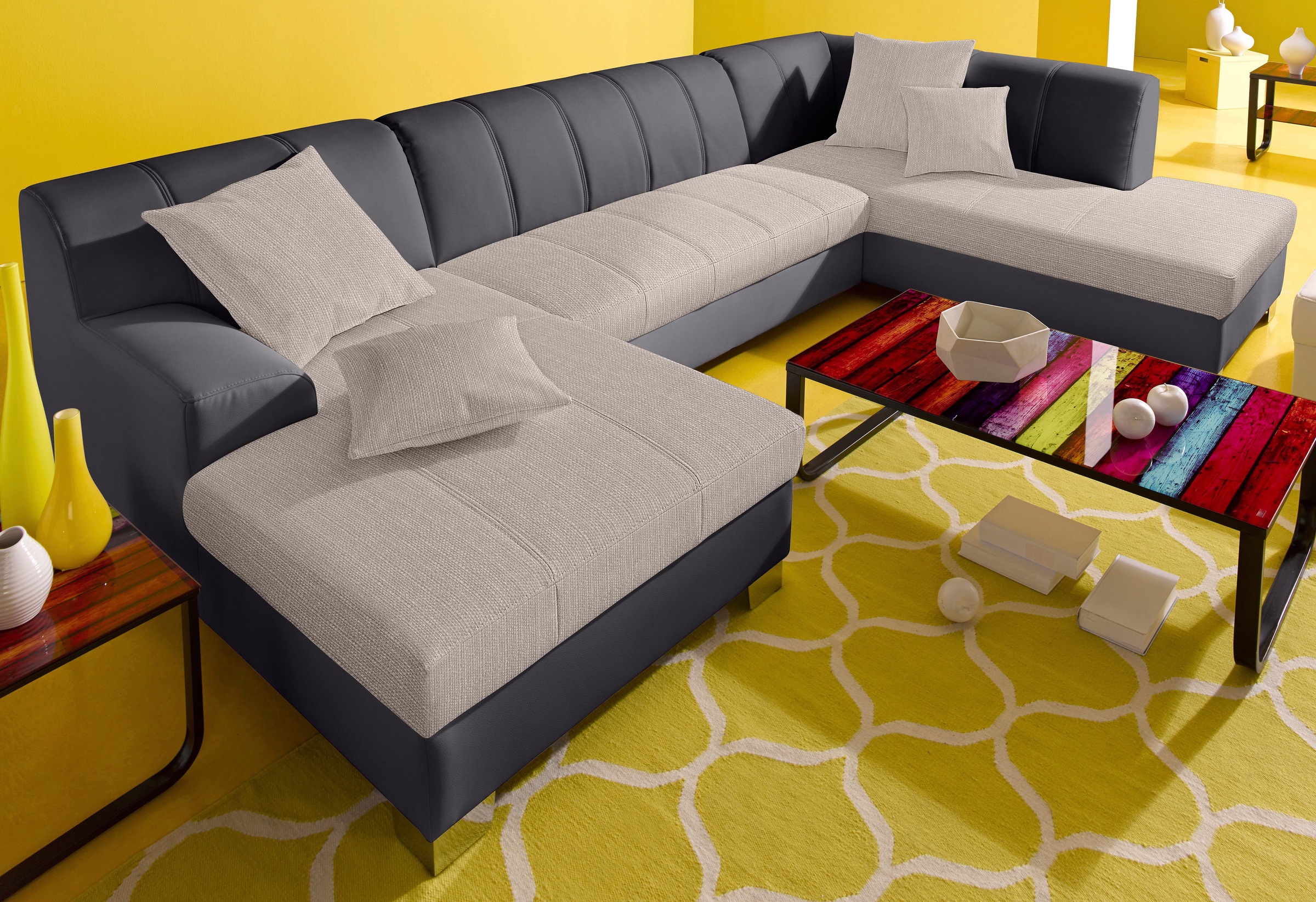 DOMO collection Wohnlandschaft »Turah moderne Steppung, incl. Zierkissen, a günstig online kaufen