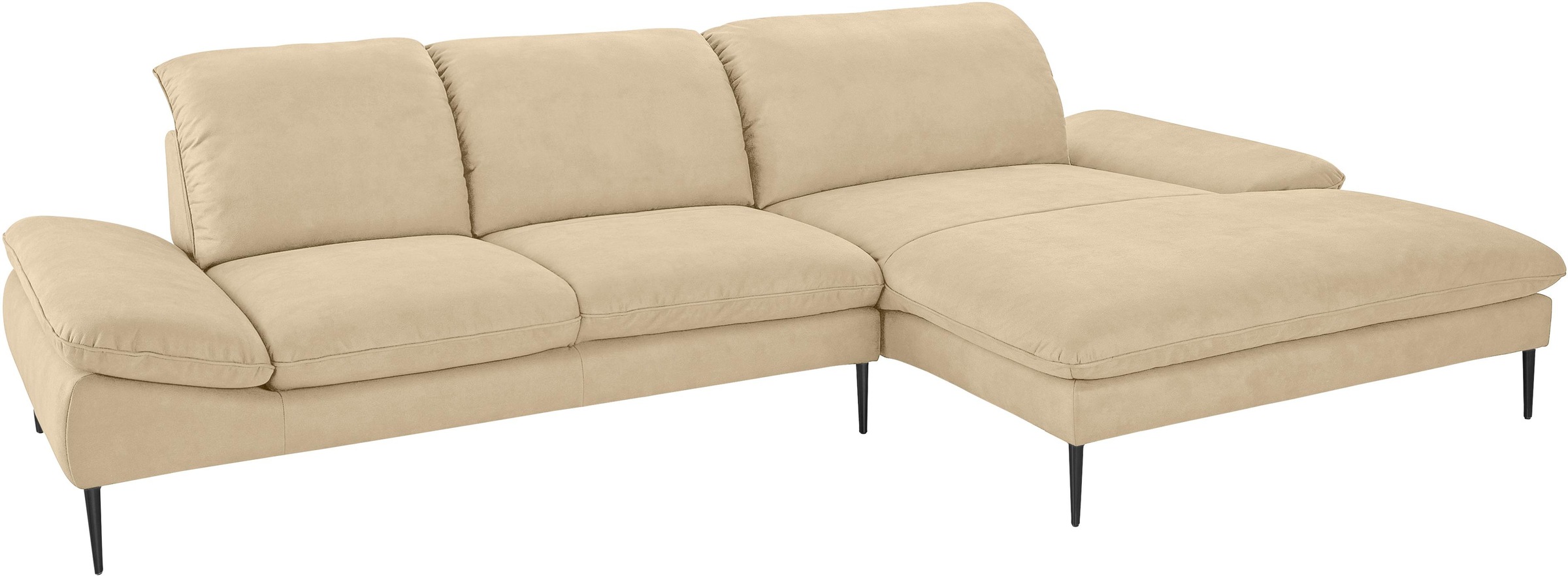 W.SCHILLIG Ecksofa »enjoy&MORE, Designsofa, bequem, zeitlos und elegant, L-Form«, Sitztiefenverstellung, Füße schwarz pulverbeschichtet, Breite 340 cm