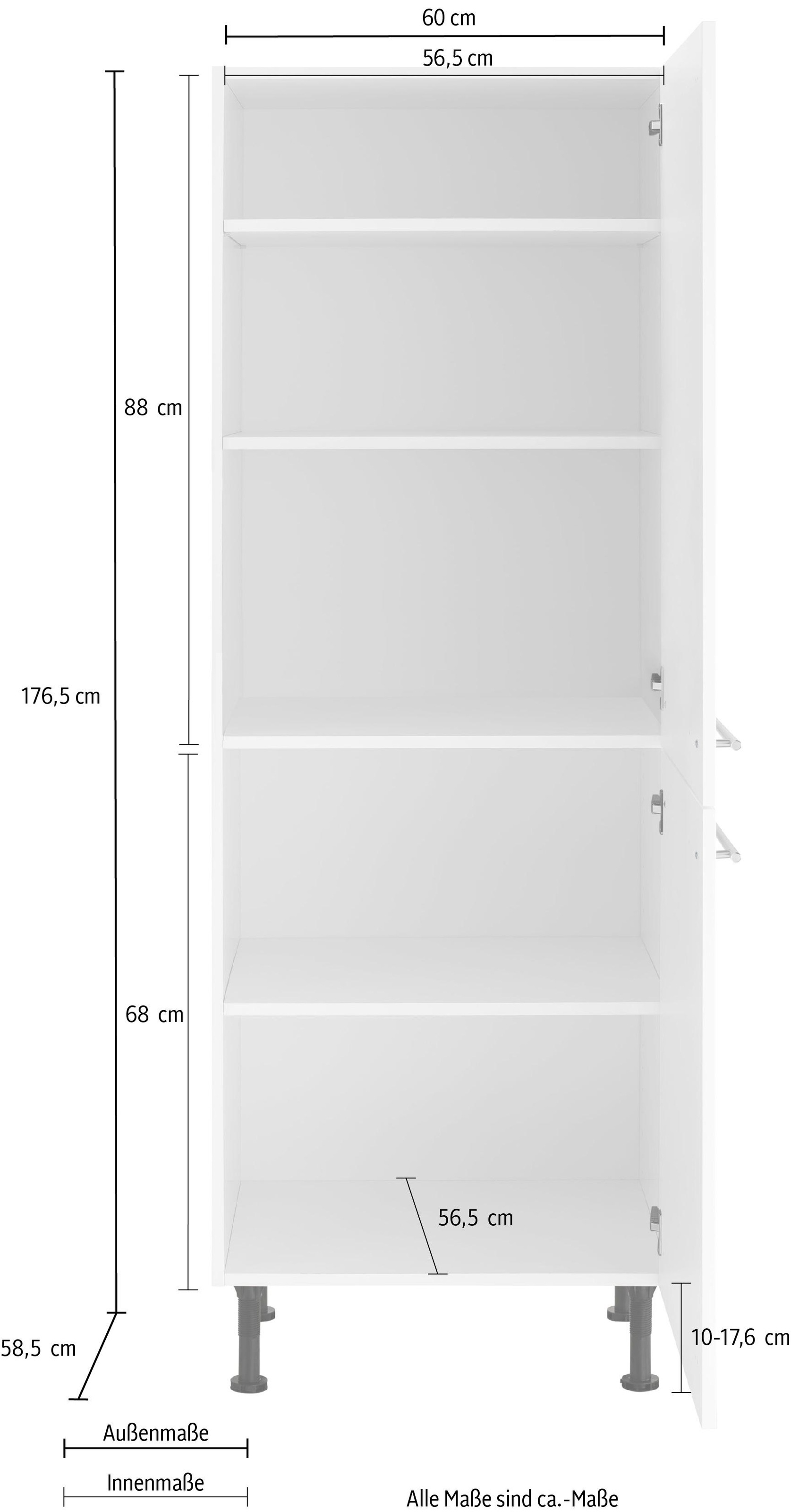 OPTIFIT Hochschrank »Bern«, 60 cm breit, 176 cm hoch, mit höhenverstellbaren Stellfüßen