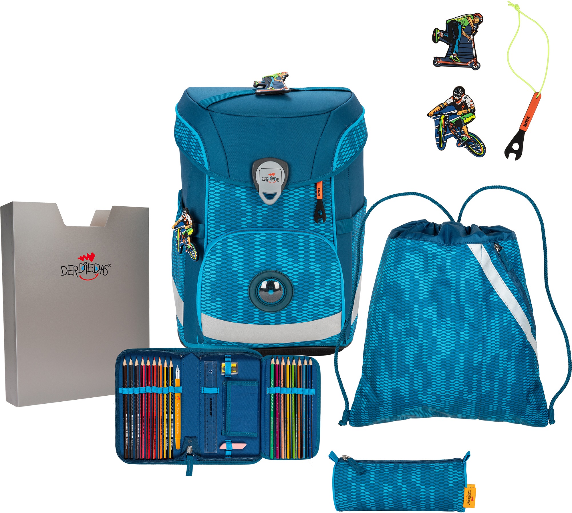 DERDIEDAS Schulranzen »Ergoflex Easy, Trendsport« Reflektoren enthält recyceltes Material Trendsport