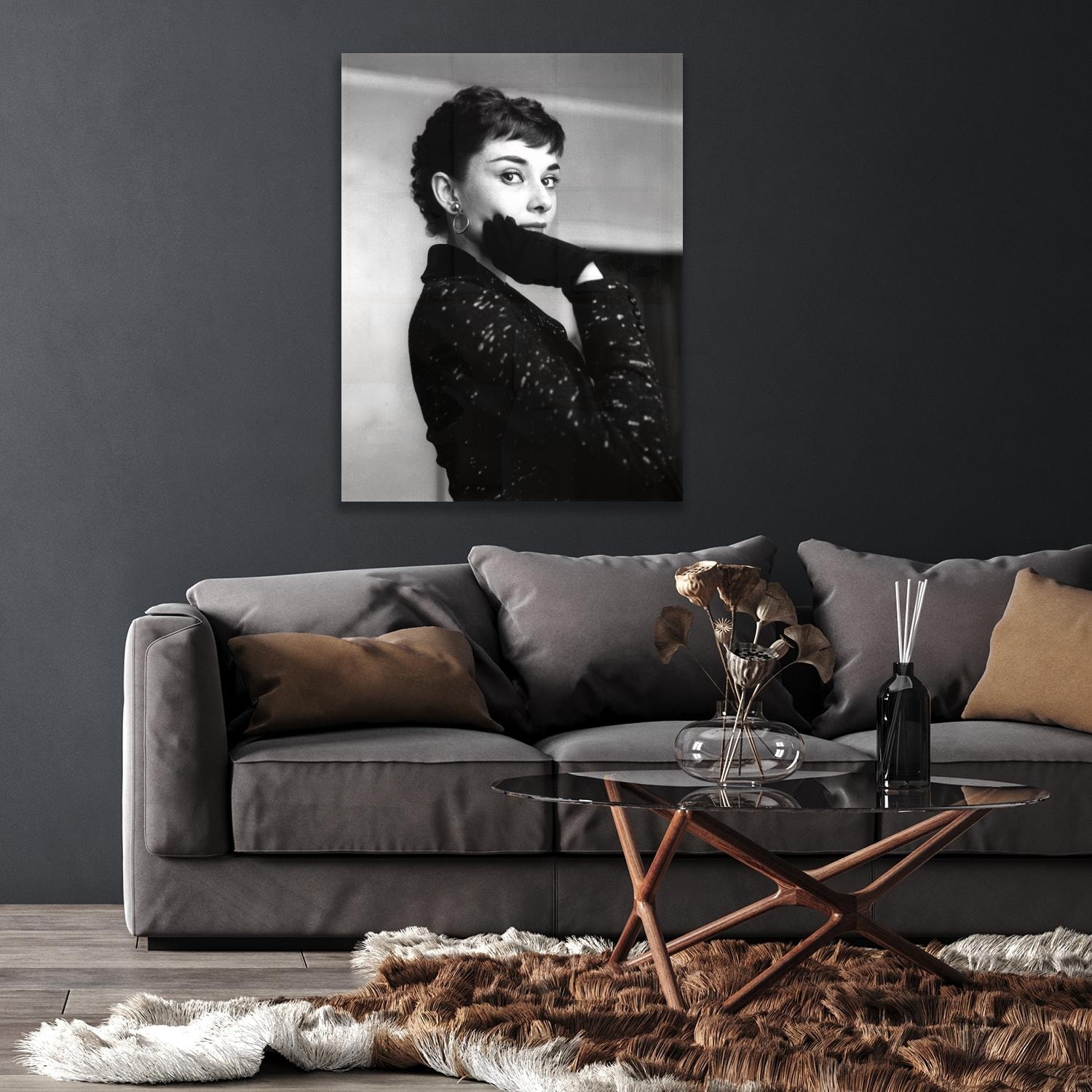 queence Acrylglasbild »Audrey Hepburn«, Schwarz-Weiß-Frau-Stars-Portrait, F günstig online kaufen