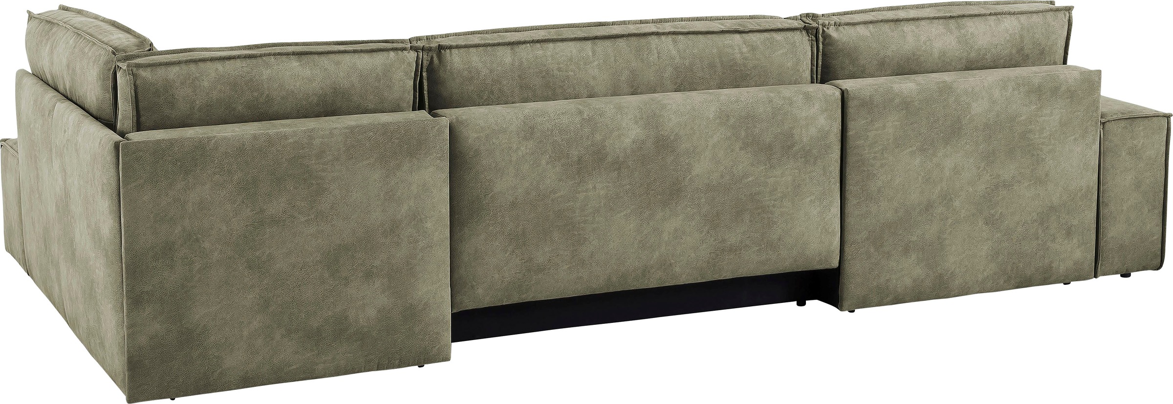 Home affaire Wohnlandschaft »SHERWOOD 329 cm, U-Form, Schlafsofa,«, Schlaffunktion m. Bettkasten (194x139 cm), Cord, Vintage, Samtvelours