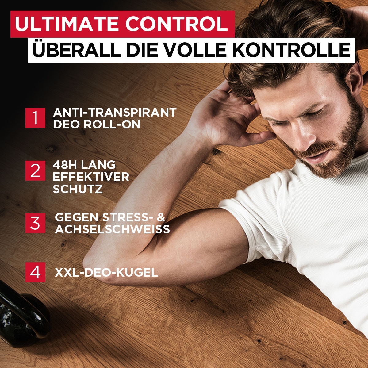 L'ORÉAL PARIS MEN EXPERT Deo-Roller »Deo Roll-on Ultimate Control«, (Packung, 6 tlg.), mit hoher Zuverlässigkeit