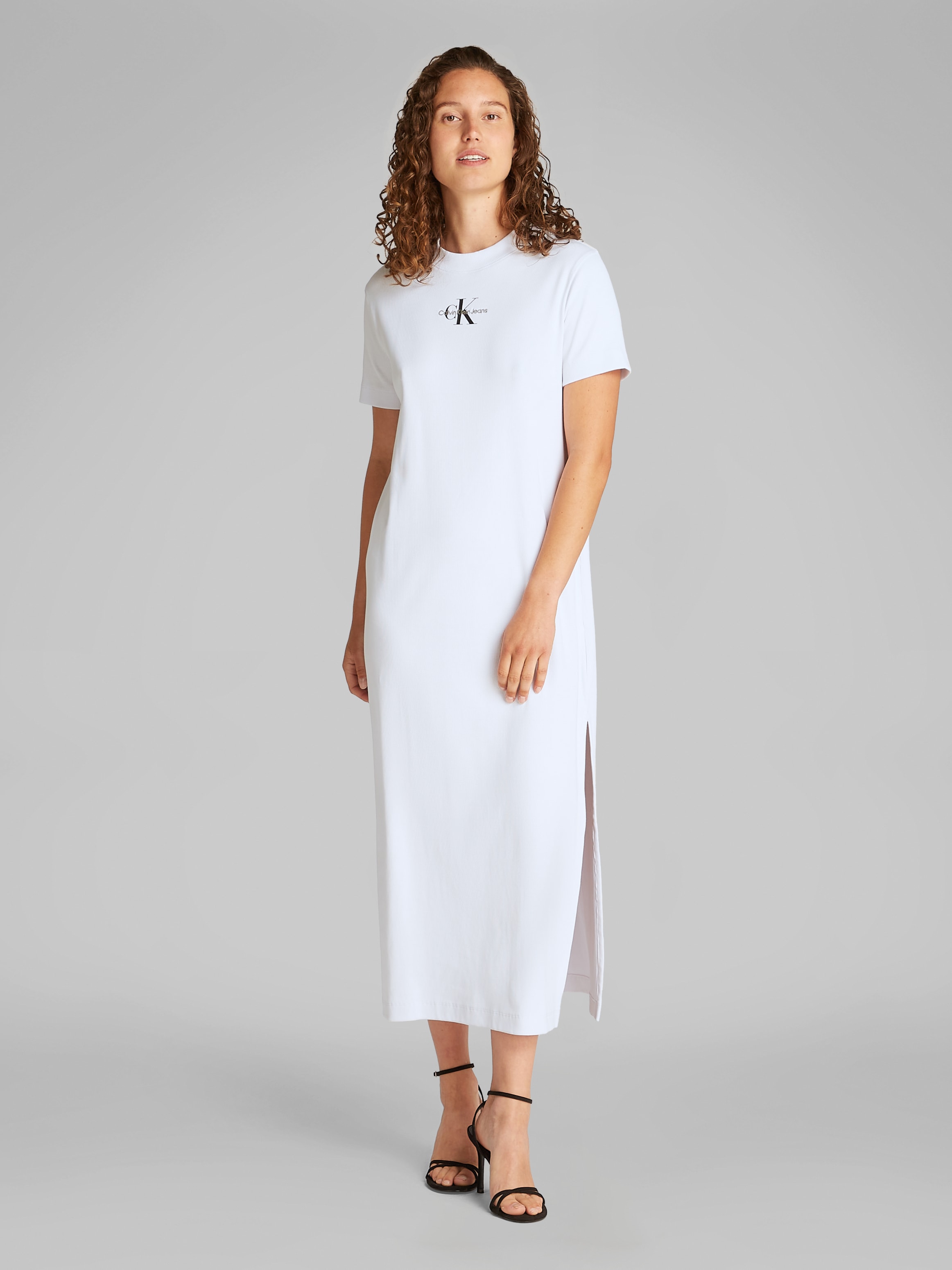 Calvin Klein Jeans Midikleid »MONOLOGO LONG RIB TEE DRESS«, mit Logo