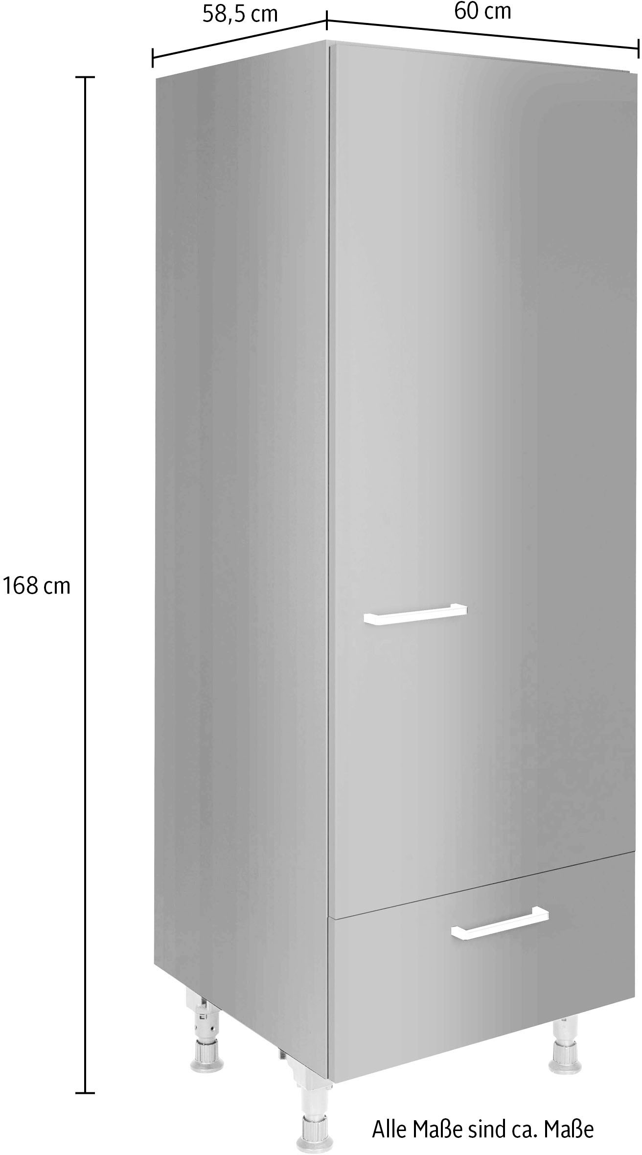 nobilia® Kühlumbauschrank »"Touch", Ausrichtung wählbar, mit Schubkasten,«, vormontiert, Breite/Höhe: 60/167,8 cm