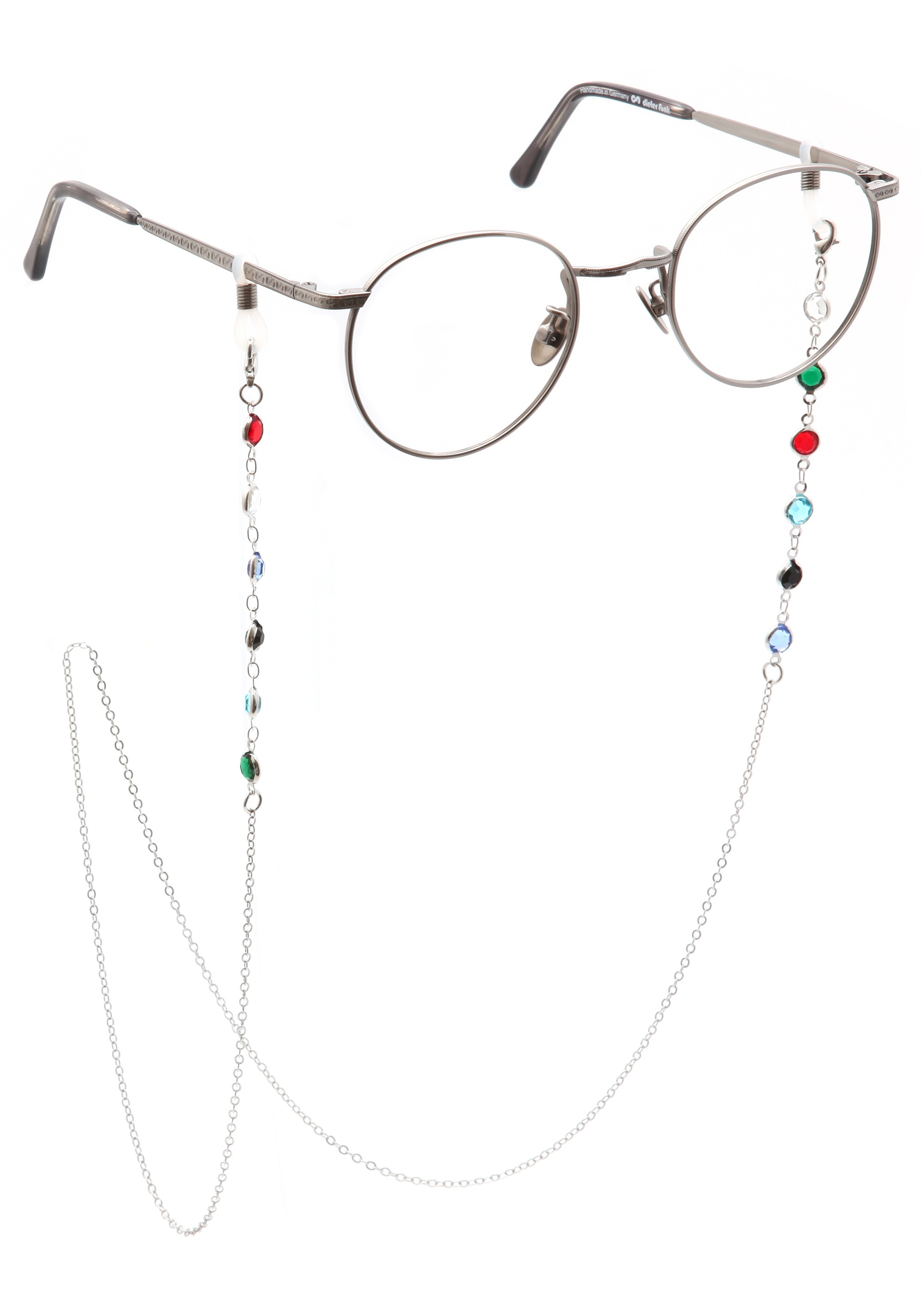 Firetti Brillenkette »mit bunten Details, rhodiniert«, mit Glasstein