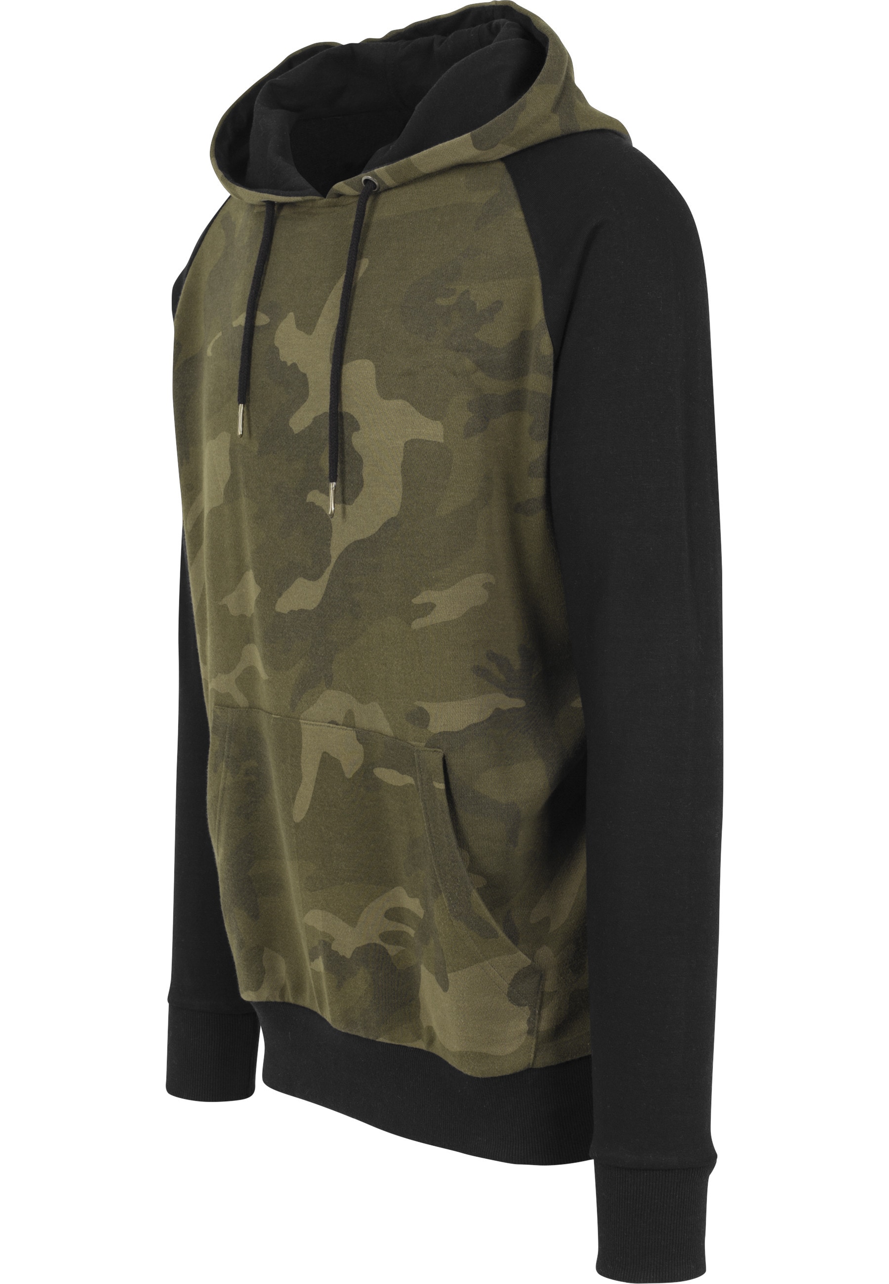 URBAN CLASSICS Rundhalspullover »Urban Classics Herren Camo Contrast Raglan Hoody« 1 Stk.