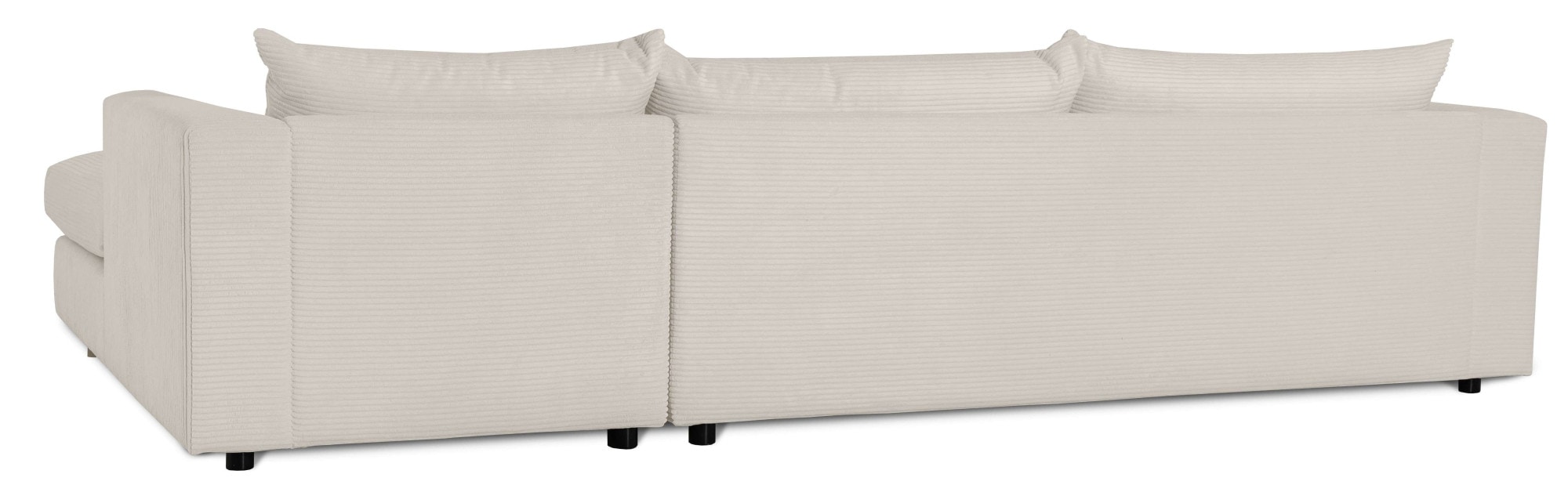 LeGer Home by Lena Gercke Ecksofa »Avelina«, (2 St.), Breite 297 cm, in Cord- und Chenille- Stoff, Rückenkissen mit Federn
