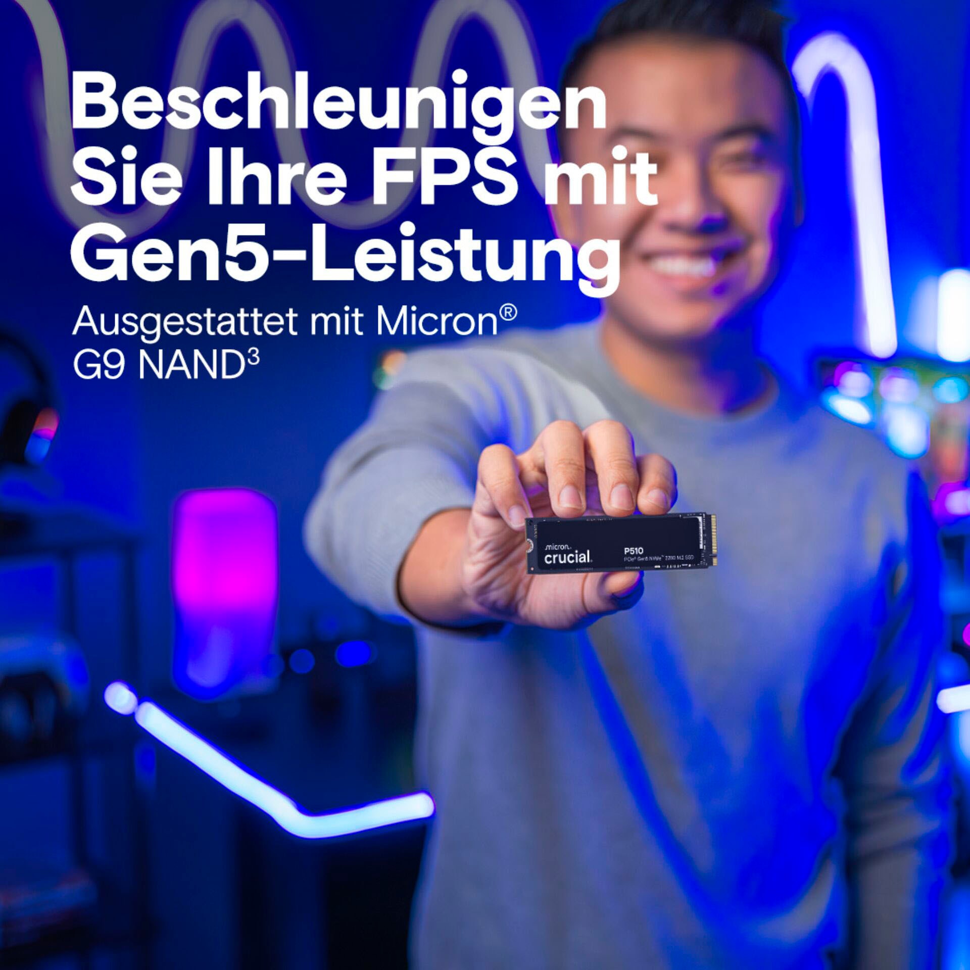 Crucial SSD-Festplatte »P510 Gen5 2280 2TB« 2000 GB Anschluss M.2 (2880)