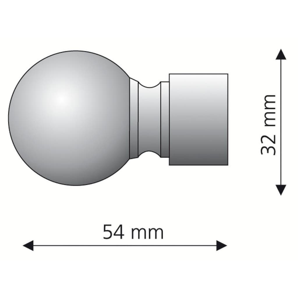 Liedeco Gardinenstangen-Endstück »Endstück, Endknopf nickel-glanz "Celebration" Sevilla - 1 Stück«, (1 St.)