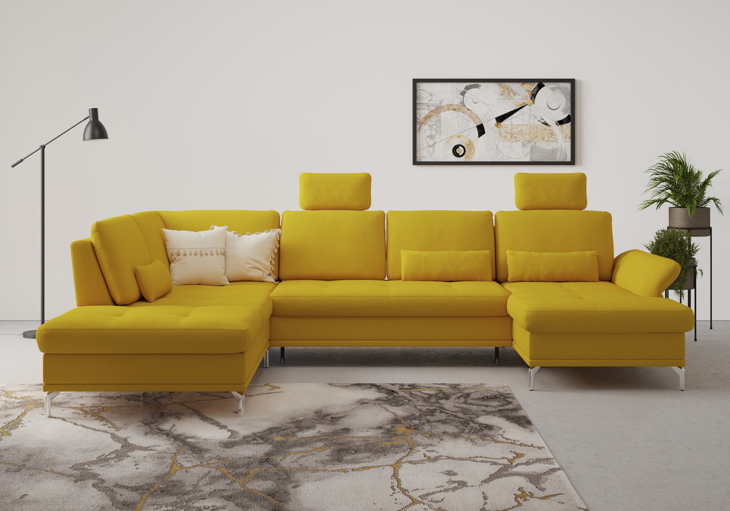 Home affaire Wohnlandschaft »Palm Beach U-Form« Federkern, mit Sitztiefenve günstig online kaufen