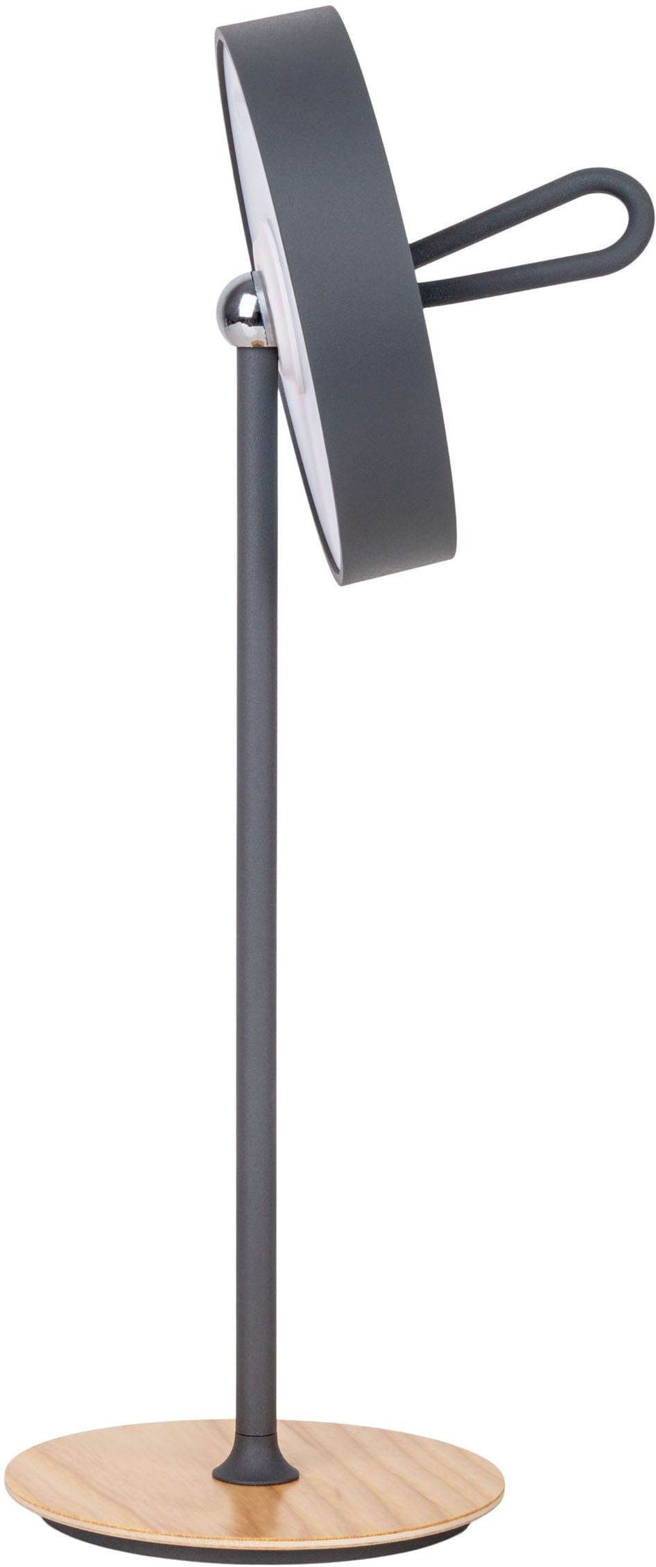 my home LED Tischleuchte »Charmont mit Holzfuß, abnehmbares Kopfteil als Hängeleuchte verwendbar« LED-Modul 1 Stk. Warmweiß aufladbar, inkl Akku + USB Kabel, Kopfteil magnetisch, abnehmbar, Holz