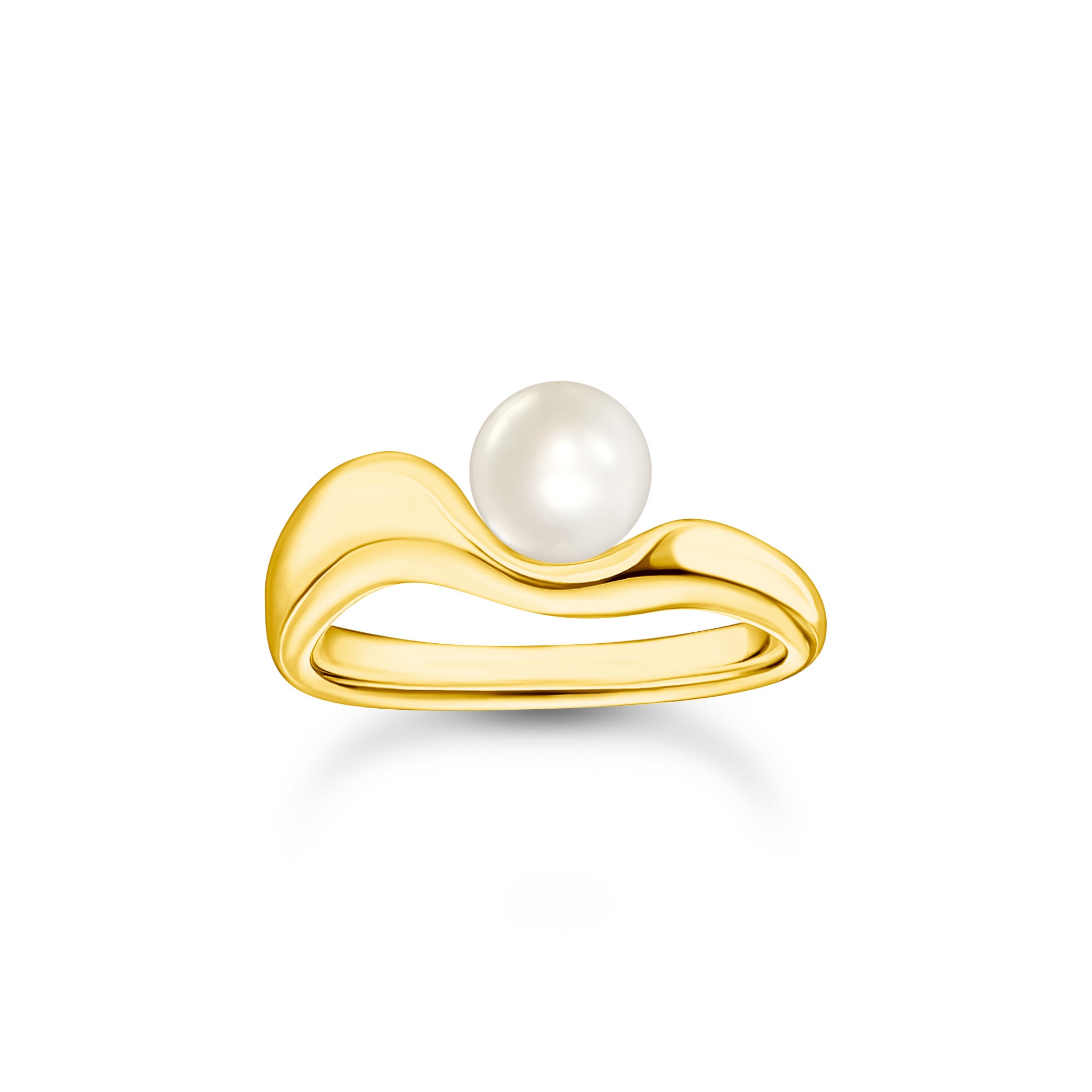 THOMAS SABO Fingerring »Natural Beauty Ring mit Perle, Bold Elegance, TR2485-430-14-54-60«, mit Süßwasserzuchtperle