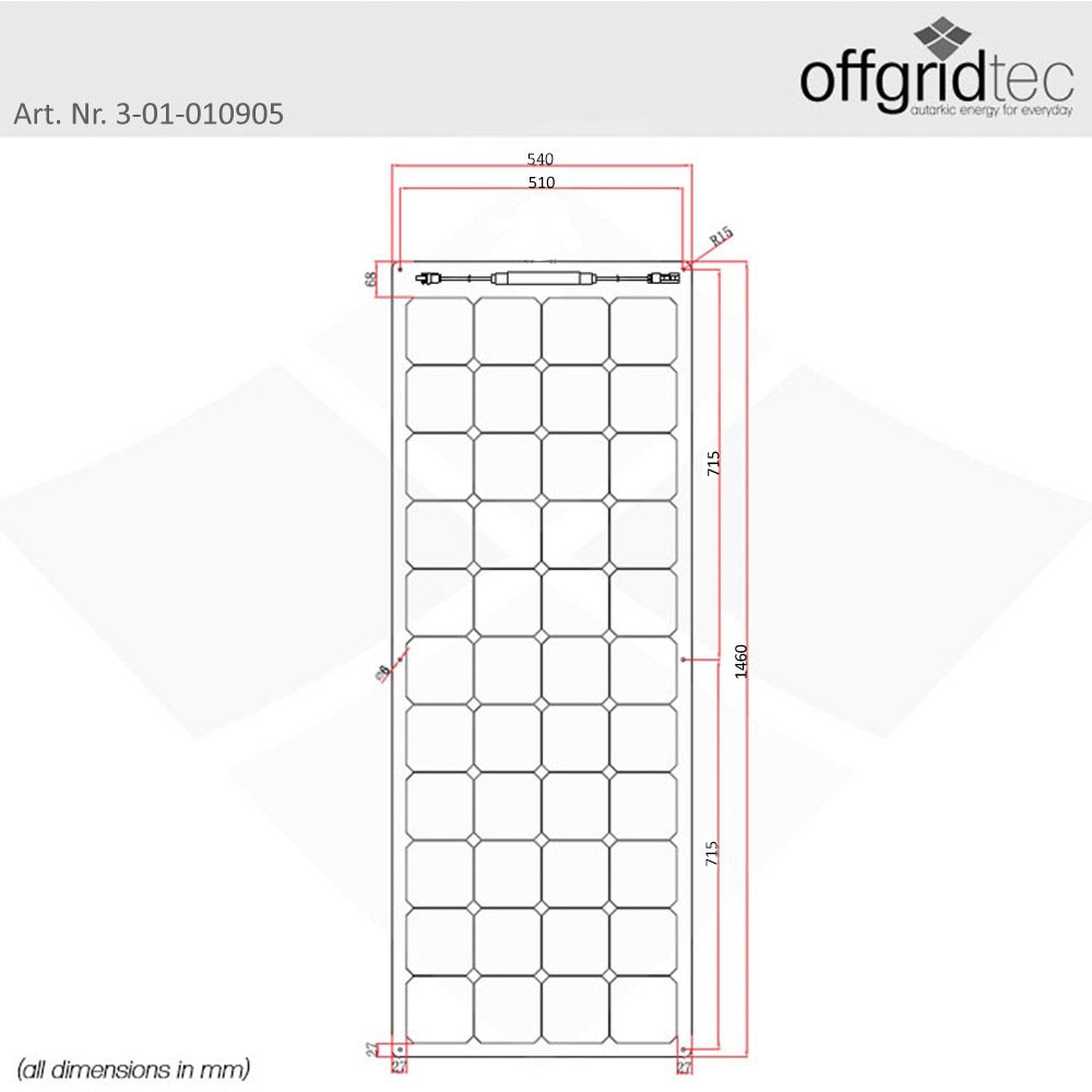 offgridtec Solarmodul »ETFE SPR-F 165W 27V marine Solarzelle flexibel«, hervorragender Schutz durch EFTE High-Tec Kunststoff