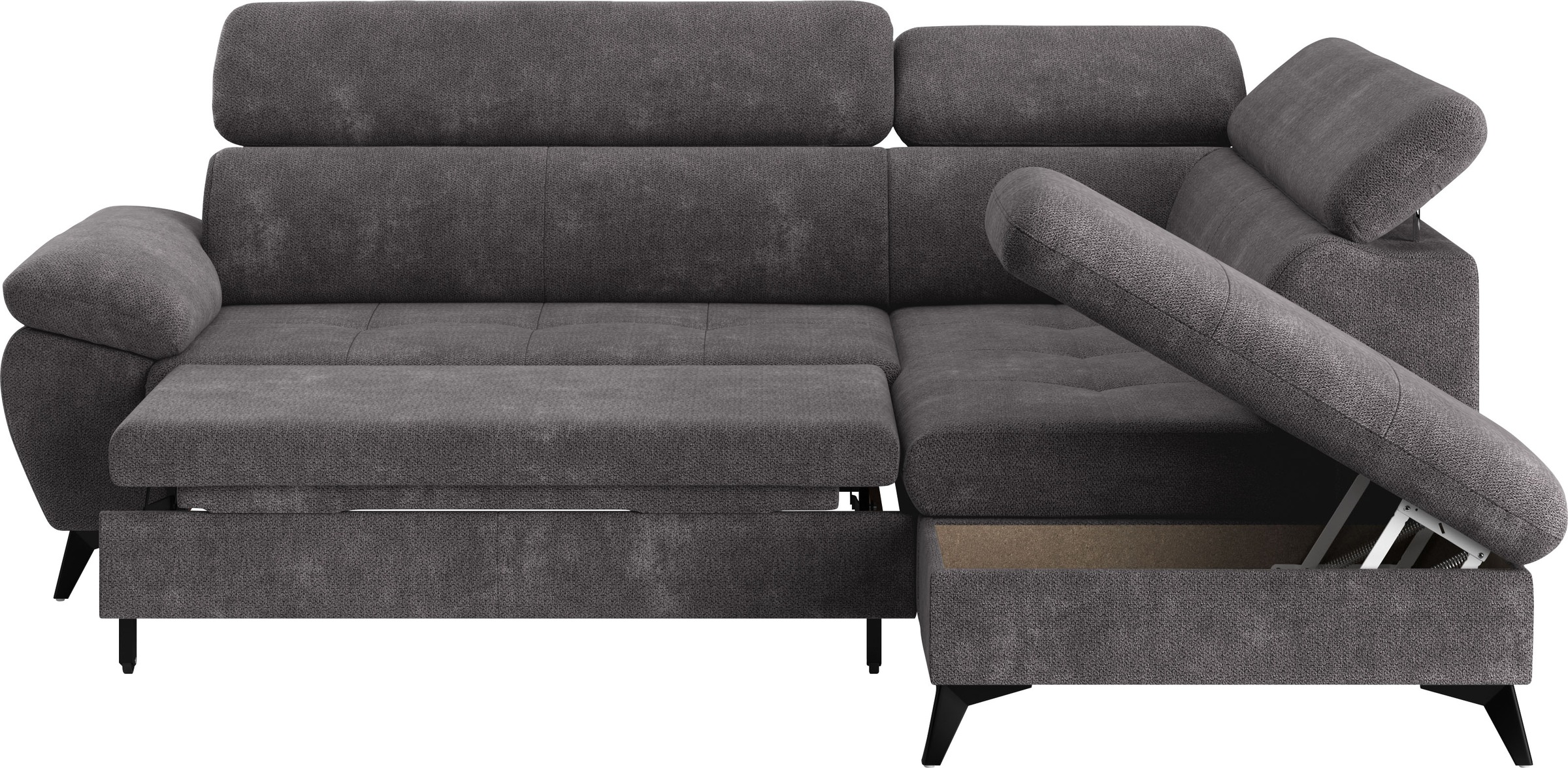 COTTA Ecksofa »Hudson L-Form«, mit Kopfteilverstellung, wahlweise mit Bettfunktion & Bettkasten