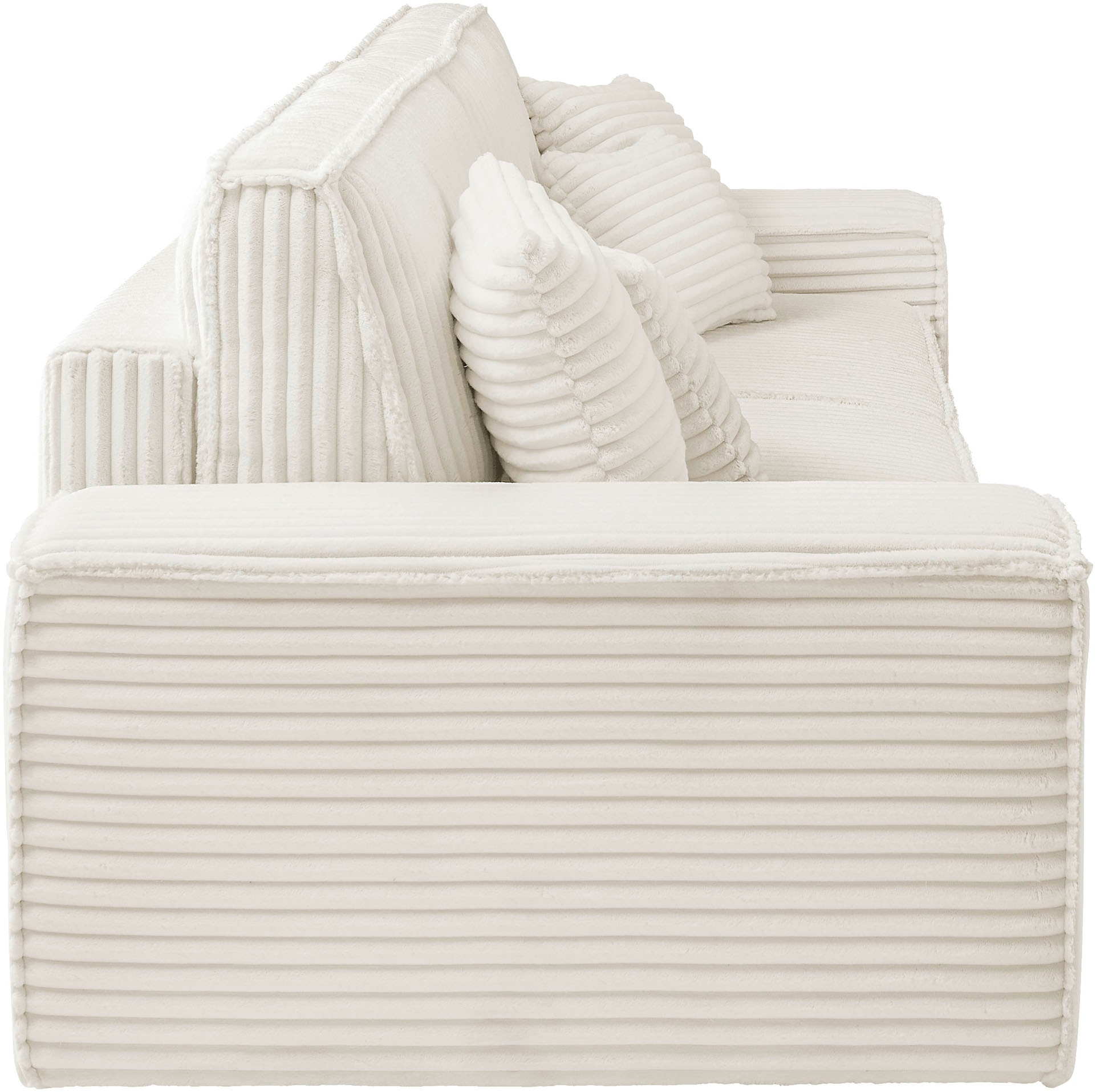 andas 3-Sitzer »FINNLEY Schlafsofa 257 cm, Schlaffunktion mit Bettkasten (200/136cm)«, in Aqua Clean-Bouclé, Struktur fein u. Cord