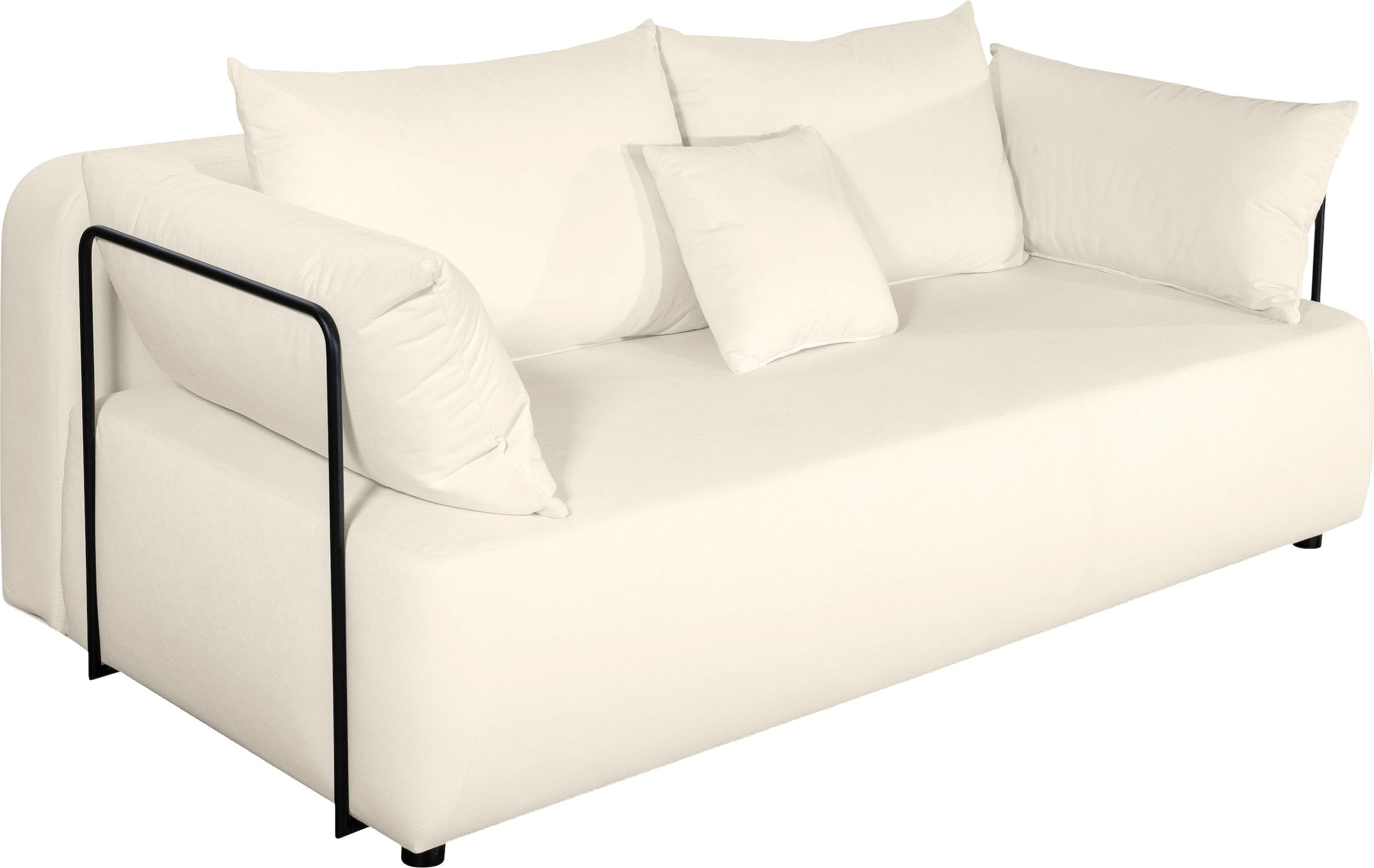 COLLECTION AB Schlafsofa »Maria« Bettfunktion,Bettkasten,Bonnelfederkern,Moderne Armlehnen aus Metall