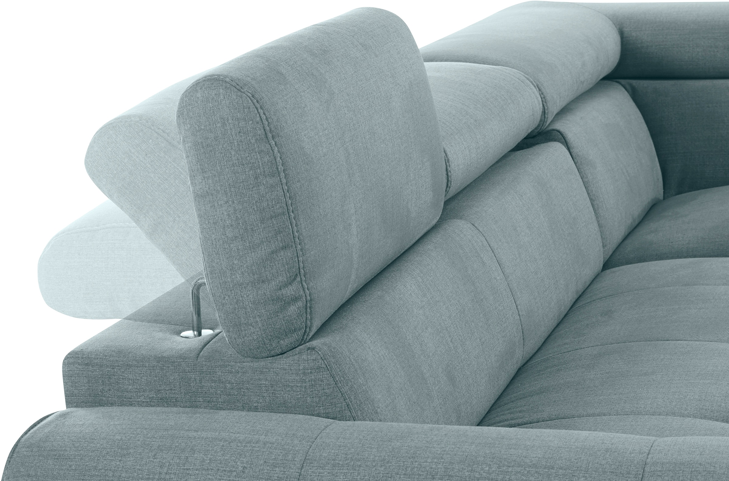 COTTA Ecksofa »Mia L-Form mit 3 Zierkissen«, wahlweise mit Bettfunktion, Bettkasten, Beleuchtung & Wireless-Charger