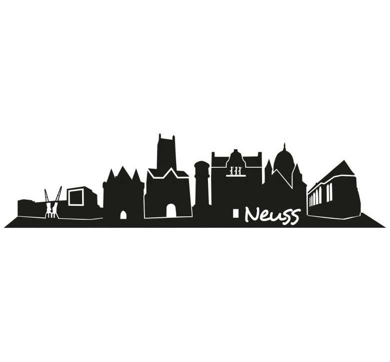 Wall-Art Wandtattoo »XXL Stadt Skyline Neuss 80cm«, (1 St.), selbstklebend, günstig online kaufen