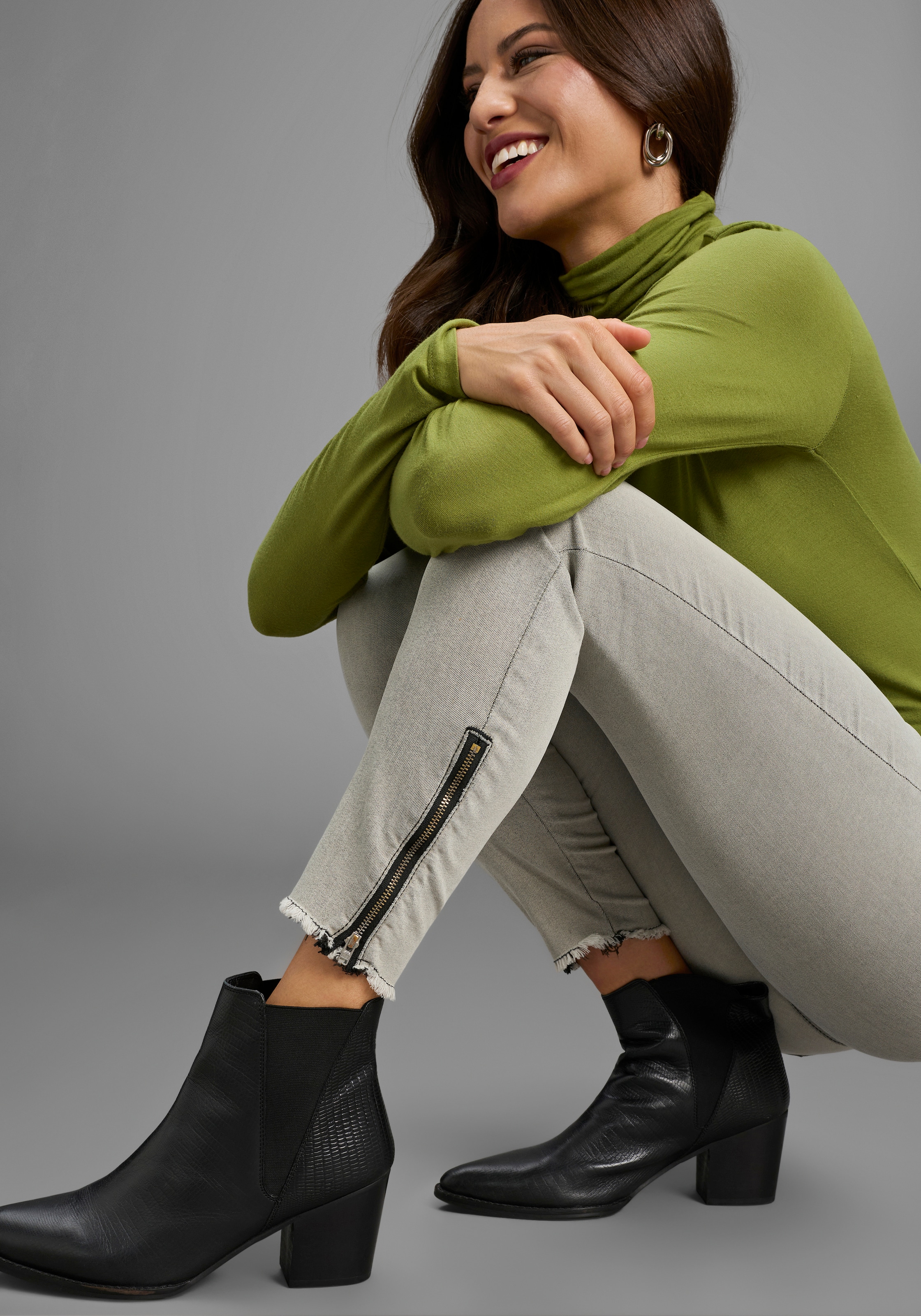 Arizona 5-Pocket-Jeans schmale, knöchelfreie Beinlänge, normale Leibhöhe, Slim Fit