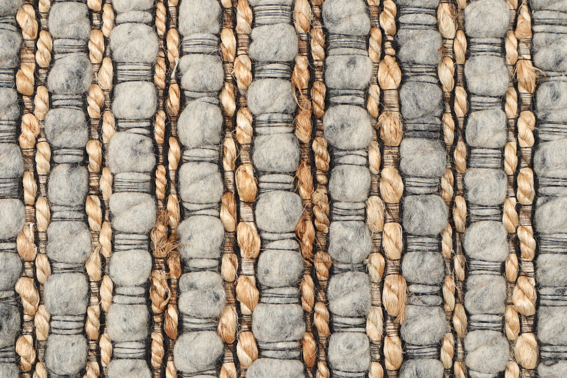 OTTO home Wollteppich »Leevy, Wolle und Jute, handgewebt, Handweb Teppiche« rechteckig 25 mm Höhe schöne Streifenoptik, Wohnzimmer, Schlafzimmer, Esszimmer