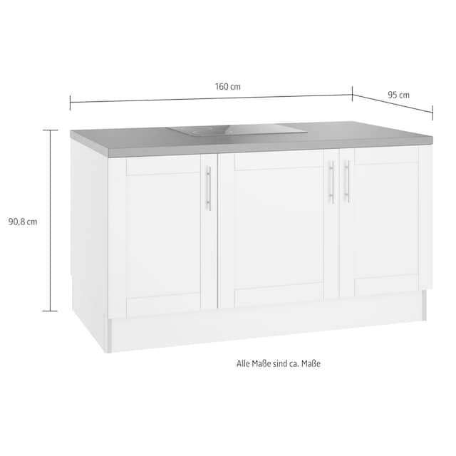 OPTIFIT Küche »Ahus«, Kücheninsel, Breite 160 cm, wahlw. mit E-Gerät, Soft  Close Funktion auf Rechnung bestellen
