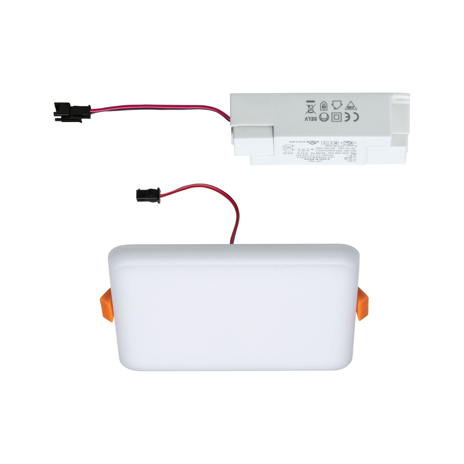 Paulmann LED Einbauleuchte »VariFit Veluna IP44 eckig 125x125mm 8,5W 650lm 3000K Satin«, 1 flammig, Einbaupanel