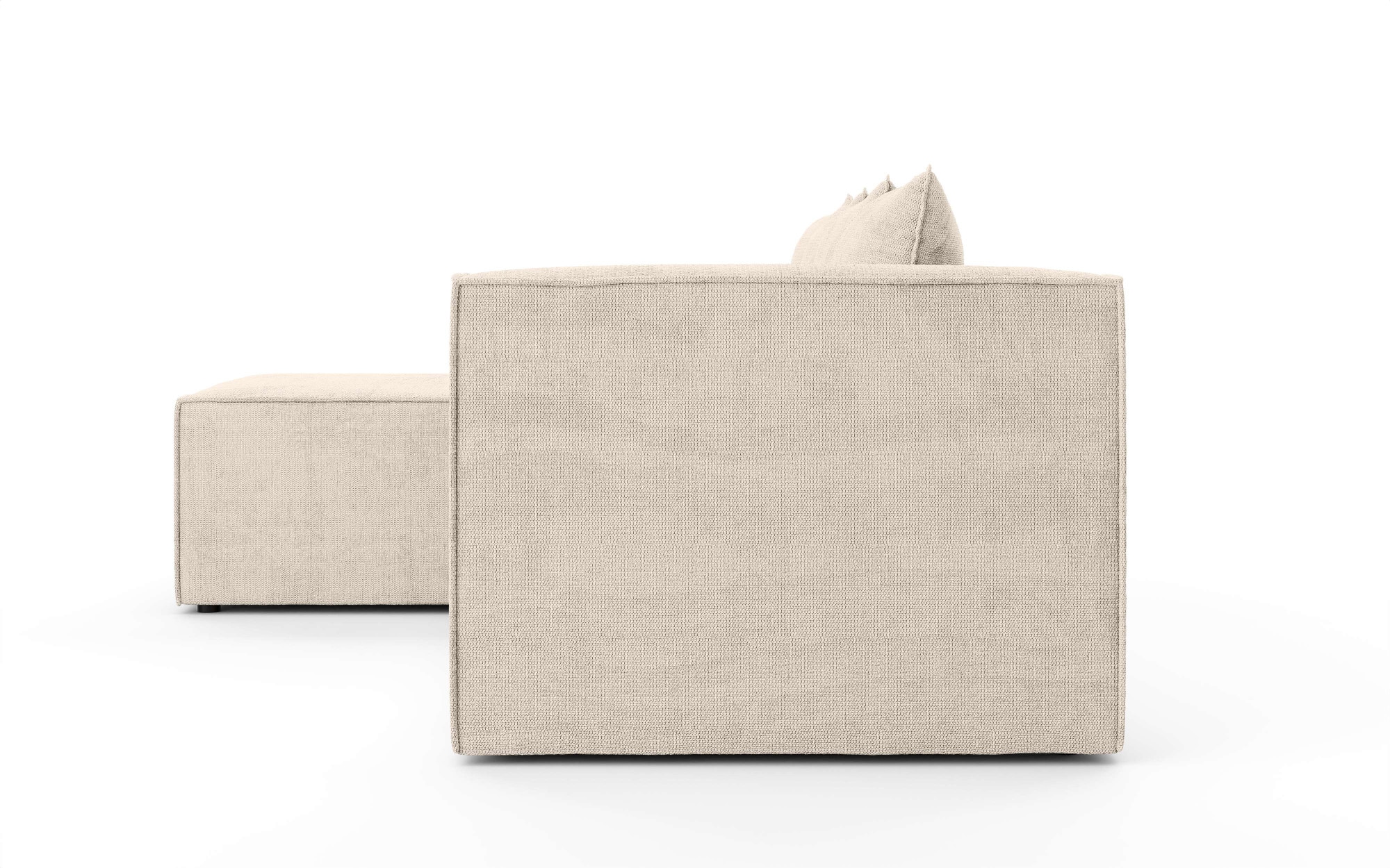 INOSIGN Ecksofa »LINCOLNVILLE mit Bettfunktion und Bettkasten, Maße B/H/T 244/76/150 cm«, L-Form mit Wellenunterfederung, Recamiere beidseitig montierbar