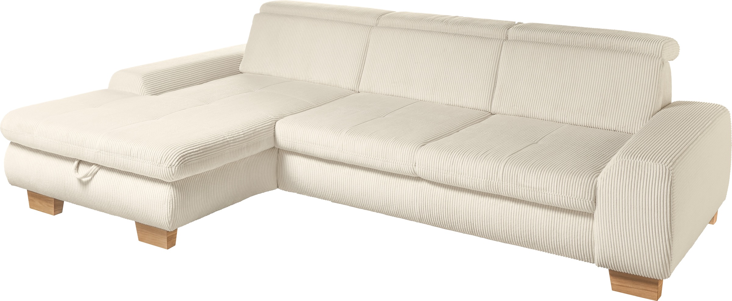 set one by Musterring Ecksofa, whlw. mit Funktion, Kaltschaum, in Cord, natur, Sitzhöhe 49