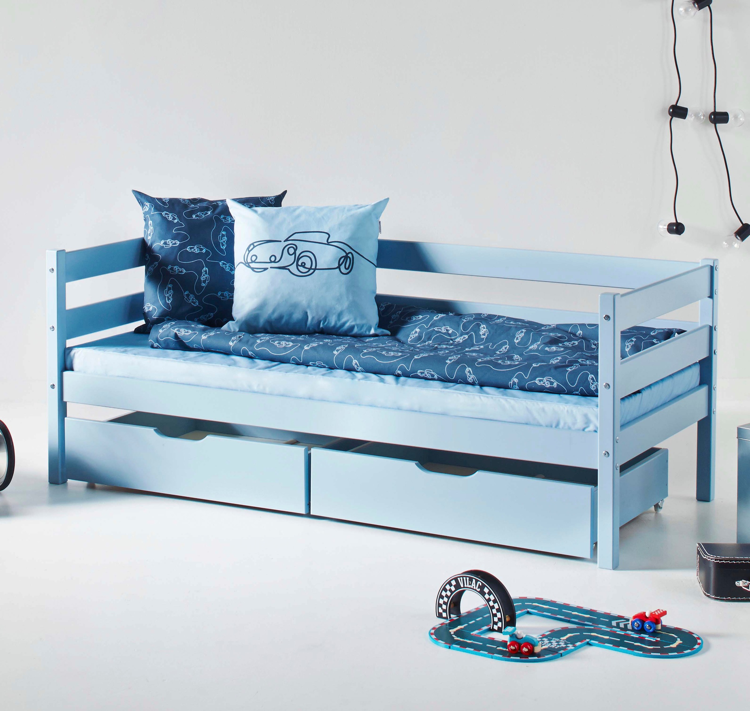 Hoppekids Einzelbett »ECO Comfort Kinderbett, Kiefer Massivholz, Jugendbett inkl. Rollrost«, 70x160 cm, wahlweise in verschieden Farben/ Matratze/ Absturzsicherung