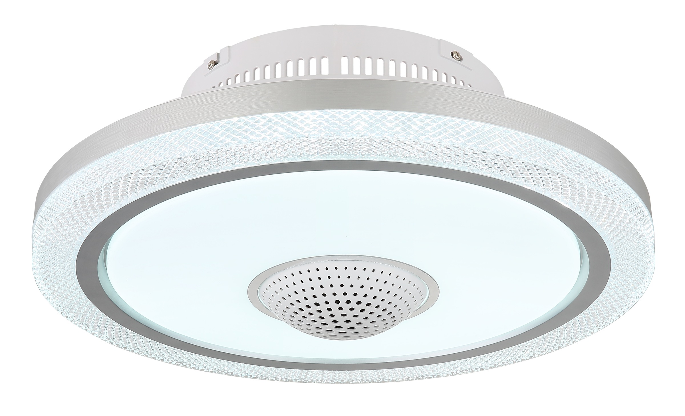 GLOBO LIGHTING Deckenleuchte »SHELLY« LED-Modul 1 Stk. warmweiß - kaltweiß Ventilator weiß Kristalleffekt Funktionen elegant Wohnraum