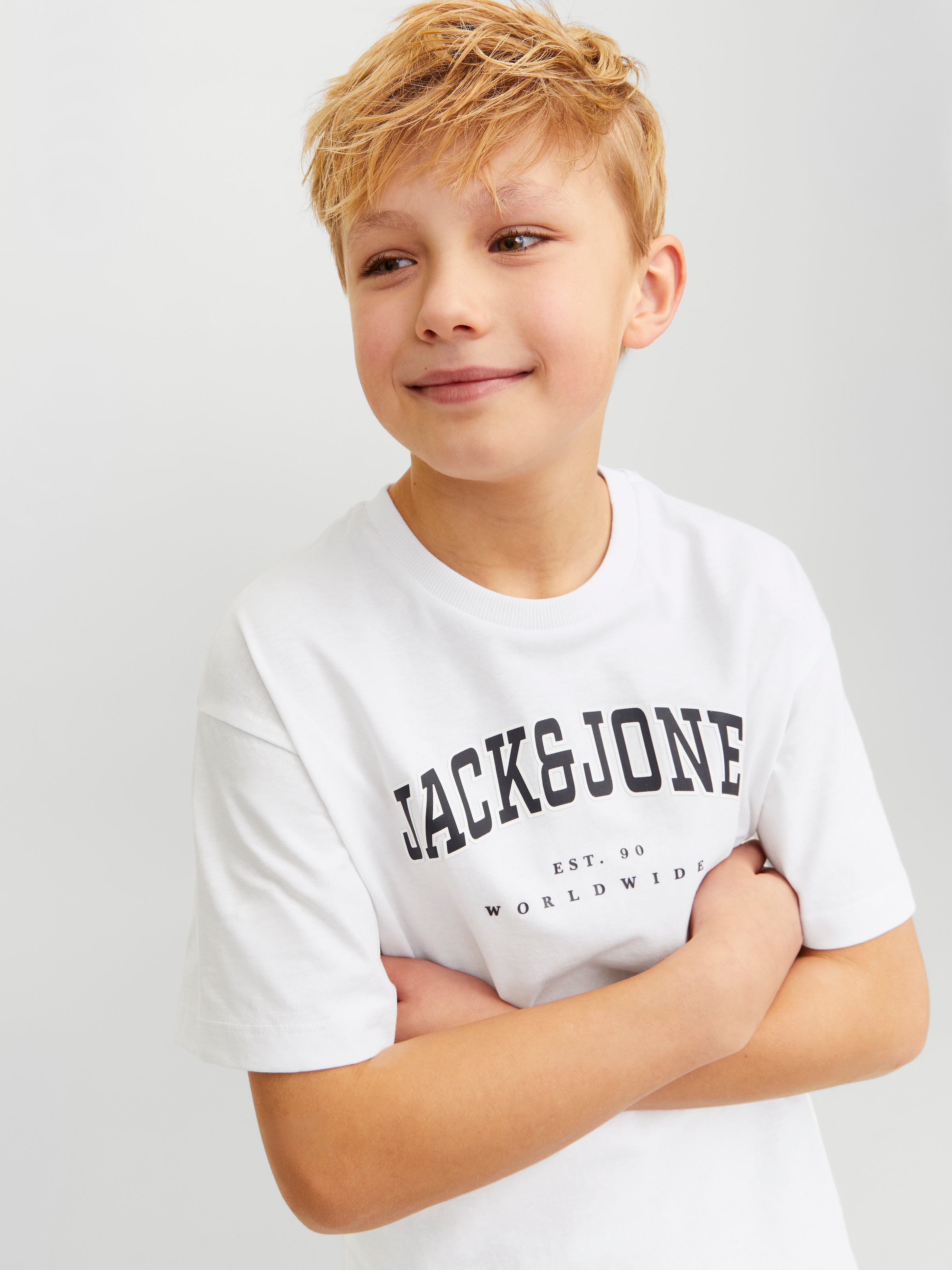 Jack & Jones Junior Rundhalsshirt »JJECALEB VARSITY TEE SS O-NECK NOOS JNR«