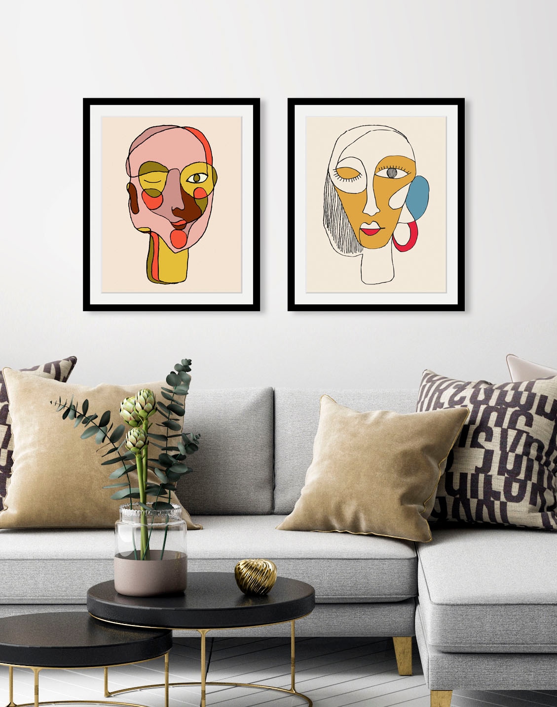 queence Bild »Santana« Abstrakt   Figuren   Gesicht   Kunst 1 Stk. tlg. HD günstig online kaufen