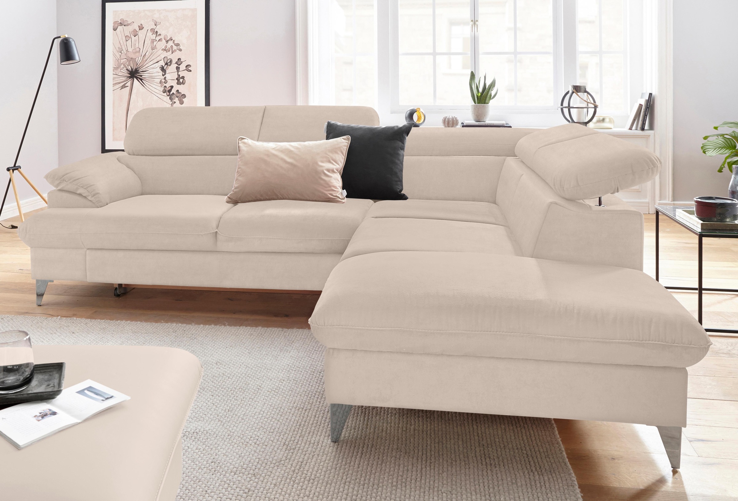 COTTA Ecksofa "Caluso L-Form", mit Kopfteilverstellung, wahlweise mit Bettf günstig online kaufen