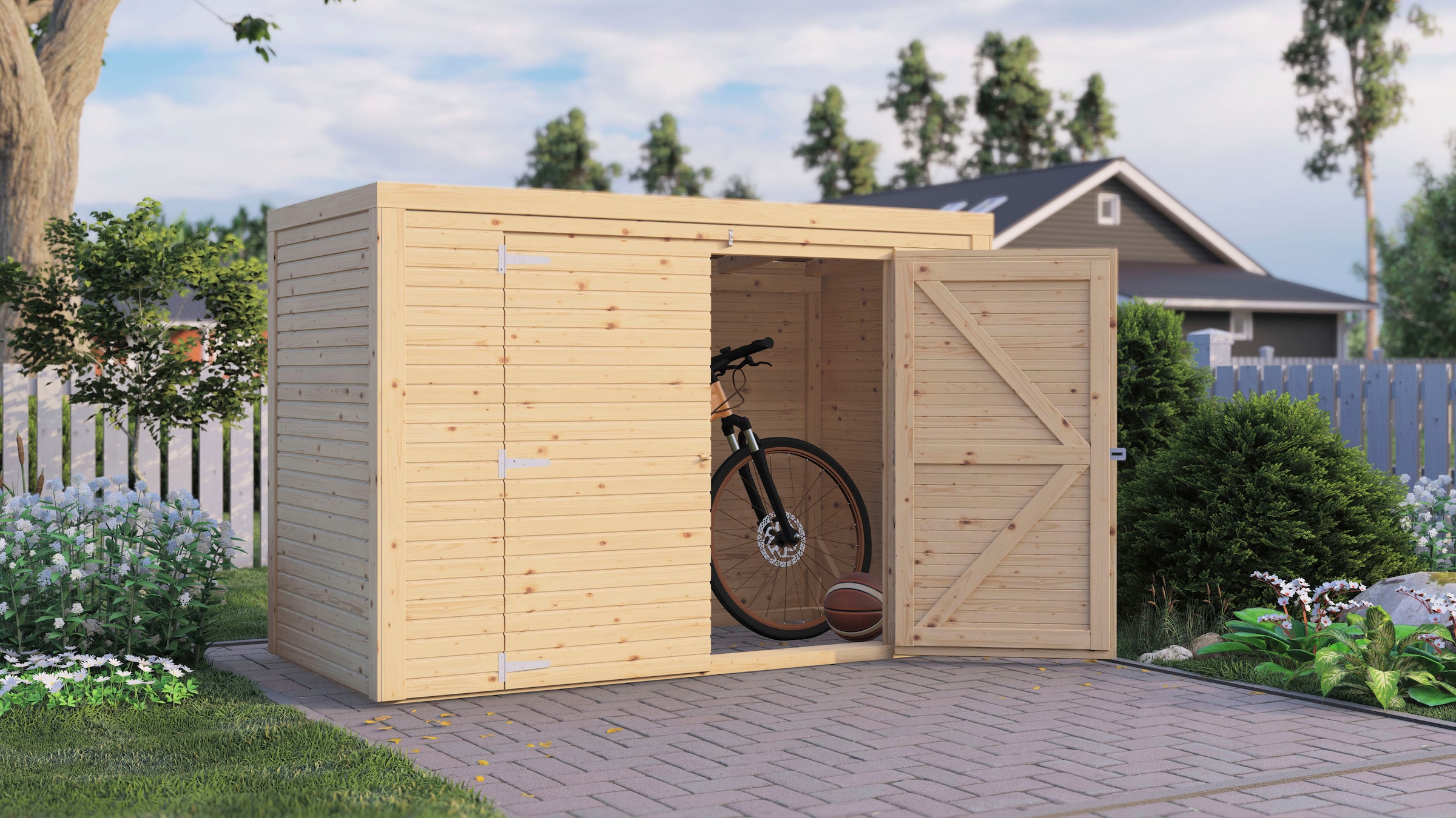 KONIFERA Fahrradbox »Bike Box«, (Komplett-Set), aus Fichte, BxTxH: 207x103x143 cm