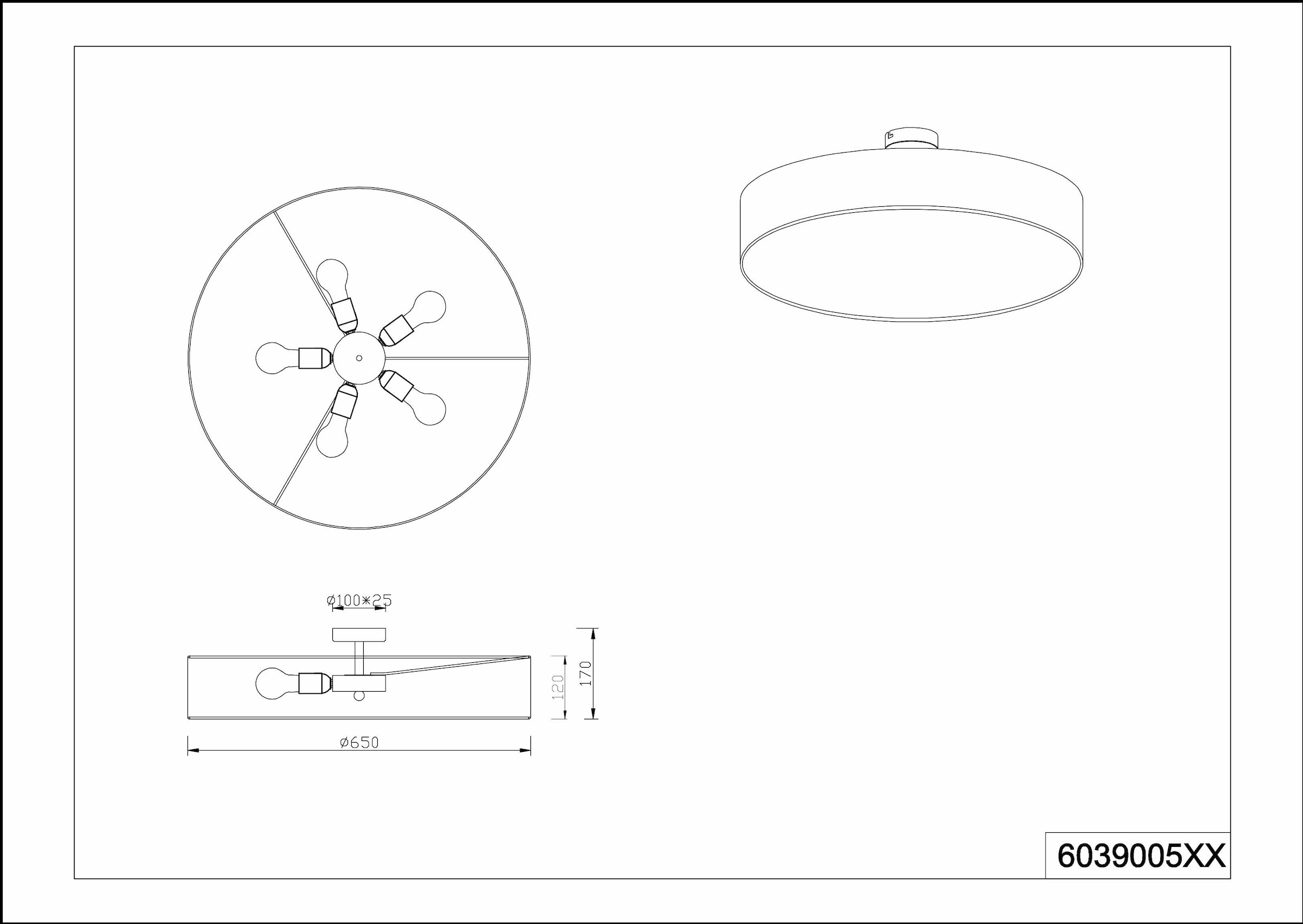 TRIO Leuchten Deckenleuchte »Hotel«, Deckenlampe Ã˜ 65 cm mit Stoff-Schirm,  Leuchtmittel tauschbar online bestellen