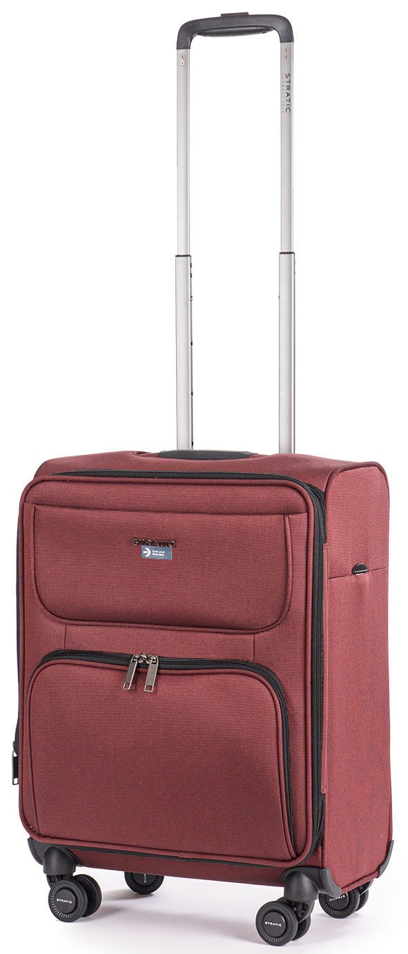 Stratic Weichgepäck-Trolley »Bendigo Light + S, redwine«, 4 Rollen, Handgepäck Reisekoffer Reisegepäck TSA-Zahlenschloss