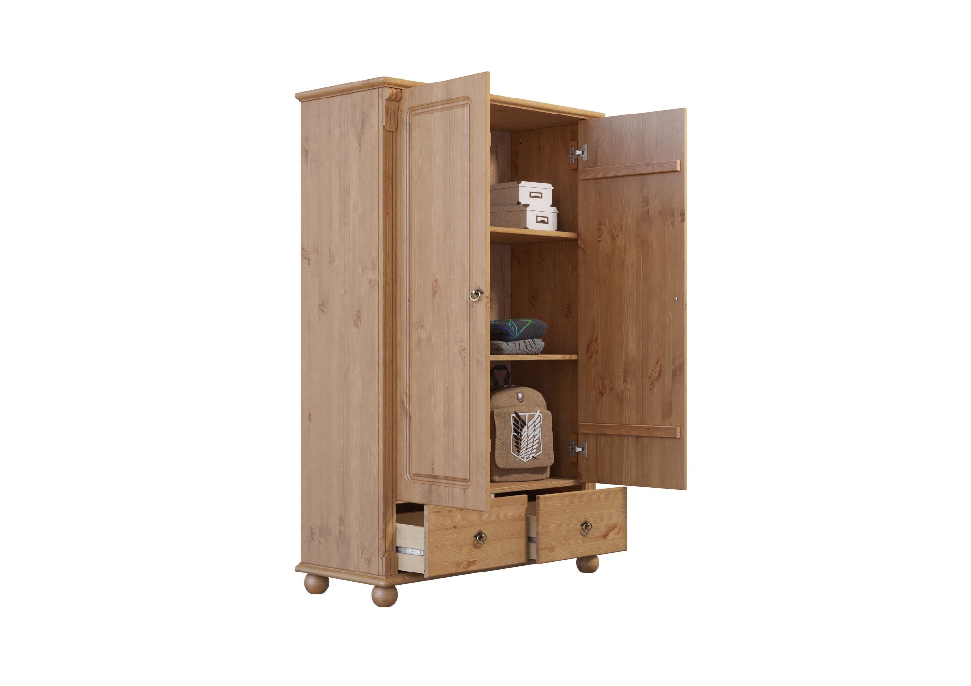OTTO home Wäscheschrank »Tessin« 2 Breiten: 90/128 cm H/T ca. 140/38 cm,  aus massiver Kiefer, in 2 Breiten, viel Stauraum, FSC zertifiziert