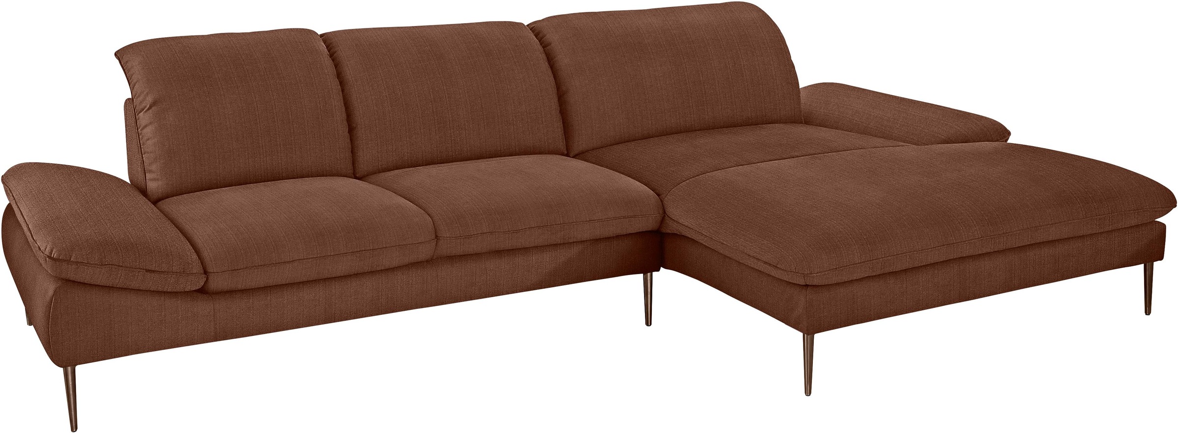 W.SCHILLIG Ecksofa »enjoy&MORE, Designsofa, bequem, elegant und zeitlos, L-Form«, Sitztiefenverstellung, Füße bronze pulverbeschichtet, Breite 340 cm