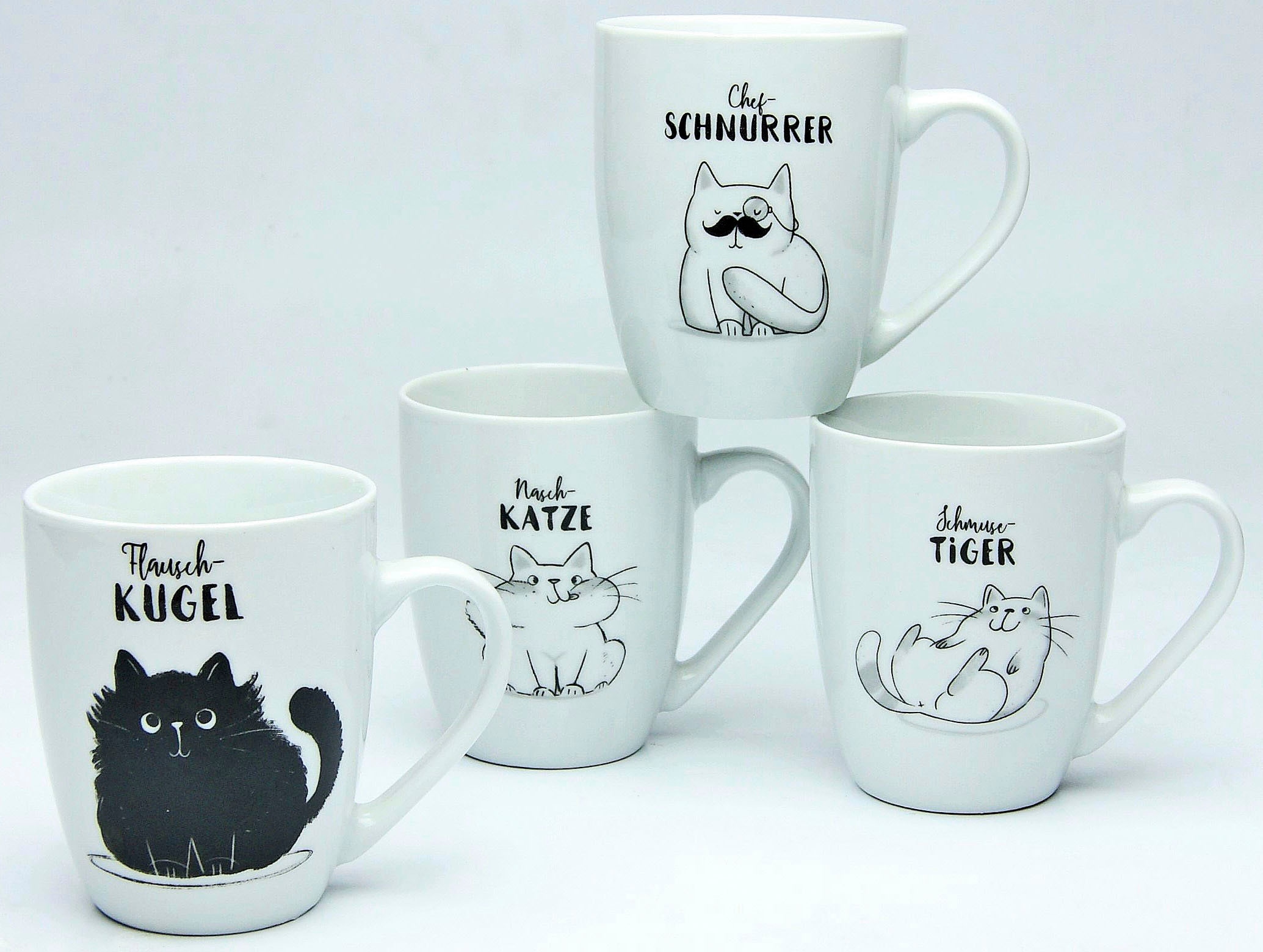 CreaTable Becher »Kaffeebecher Schmusekatzen«, (Set, Set, bestellen Katzenmotive, 4-teilig Raten Tassen auf tlg.), 4