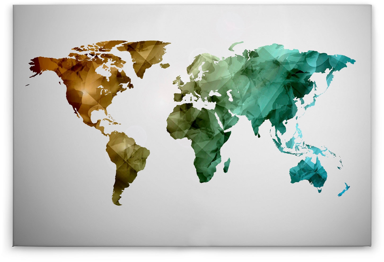 A.S. Création Leinwandbild »World Graphic«, Kunst-Weltkarte-Kinder, (1 St.), Atlas Weltkarte Bunt Aquarell Keilrahmen Leinwand-Bild Wohnzimmer Wand