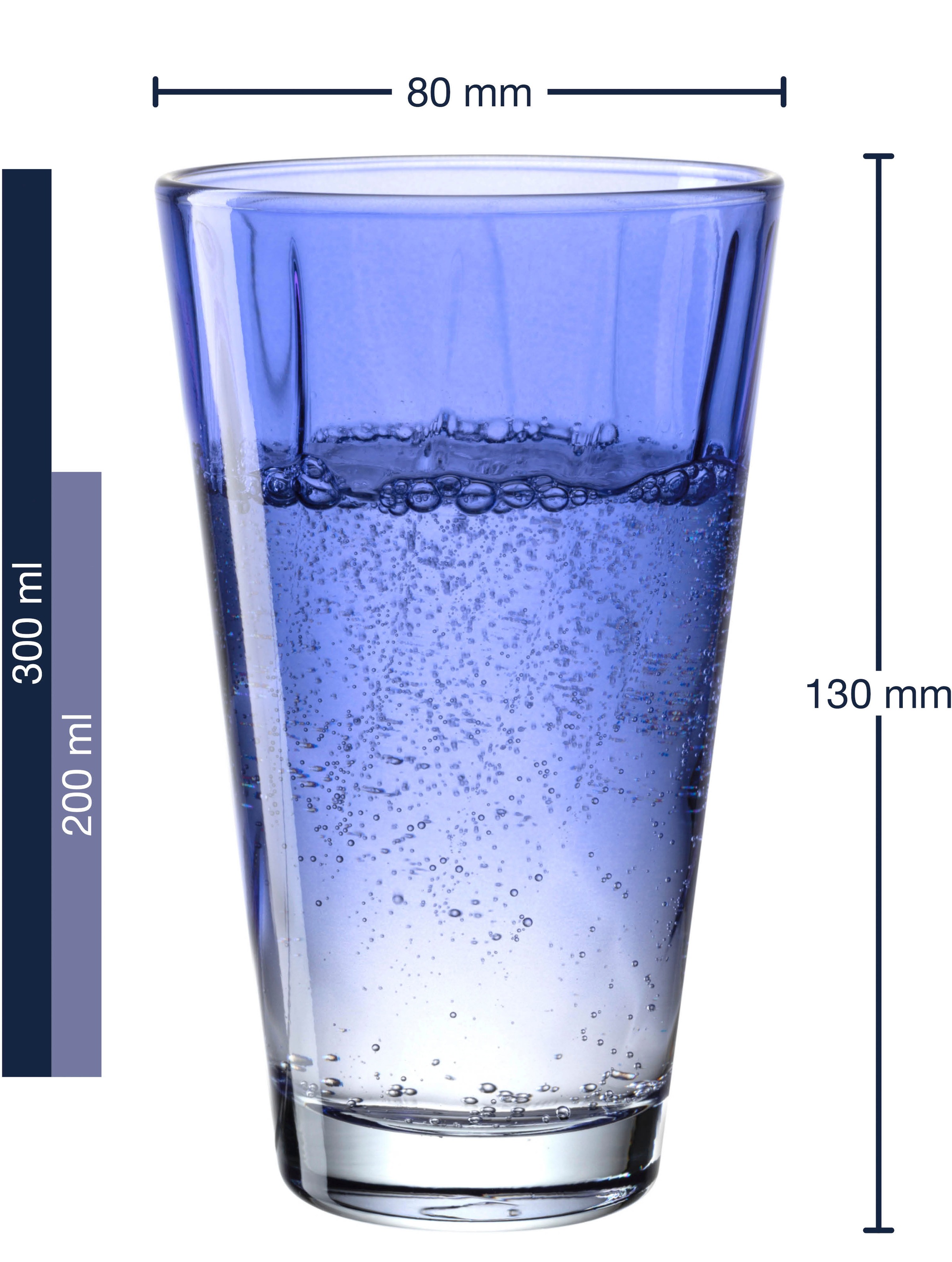 LEONARDO Gläser-Set »Trinkglas, TWIST, 300 ml, 4er-Set«, (Set, 4 tlg.), Longdrinkbecher, spülmaschinengeeignet