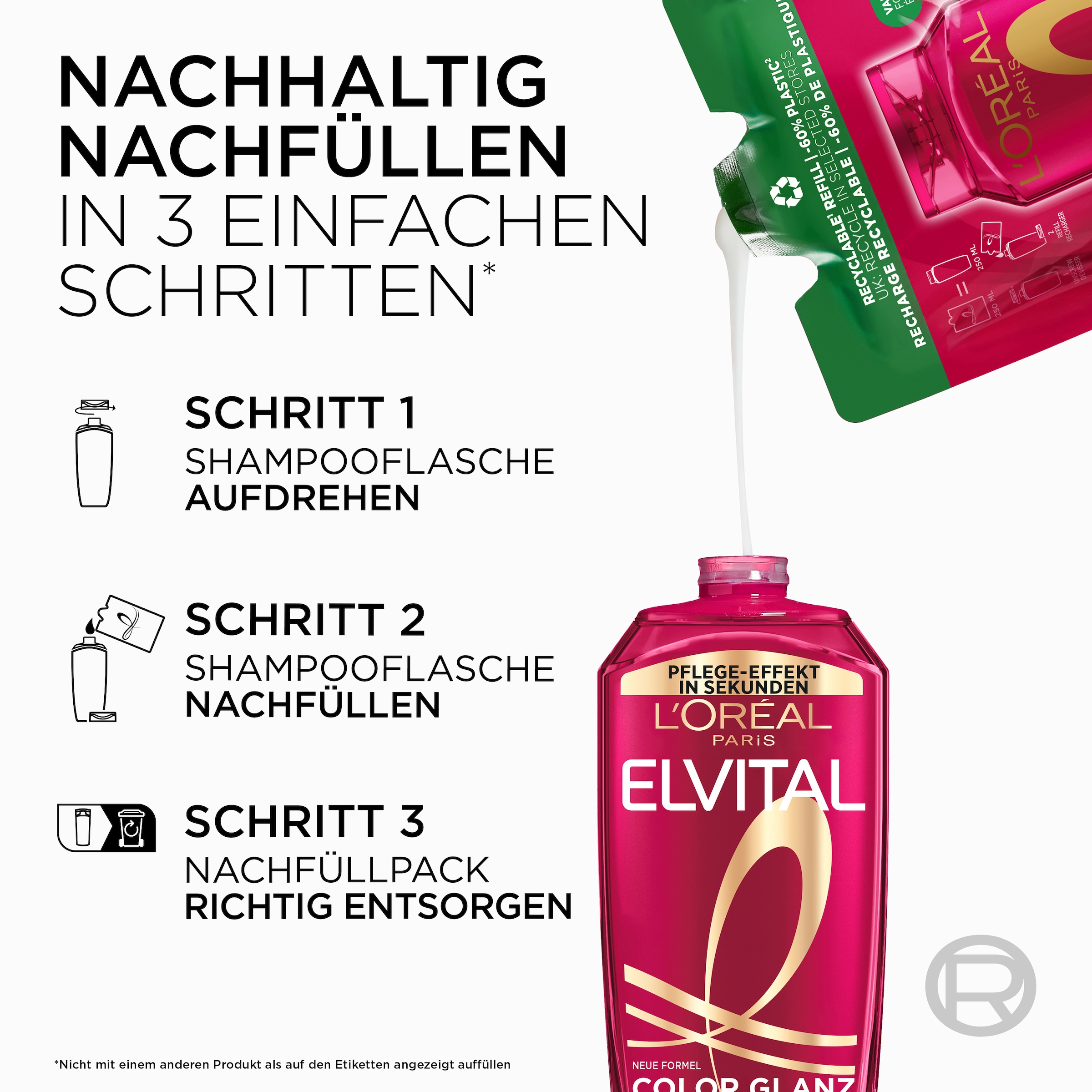 L'ORÉAL PARIS Haarshampoo »ELVITAL COLOR GLANZ PFLEGESHAMPOO NP«