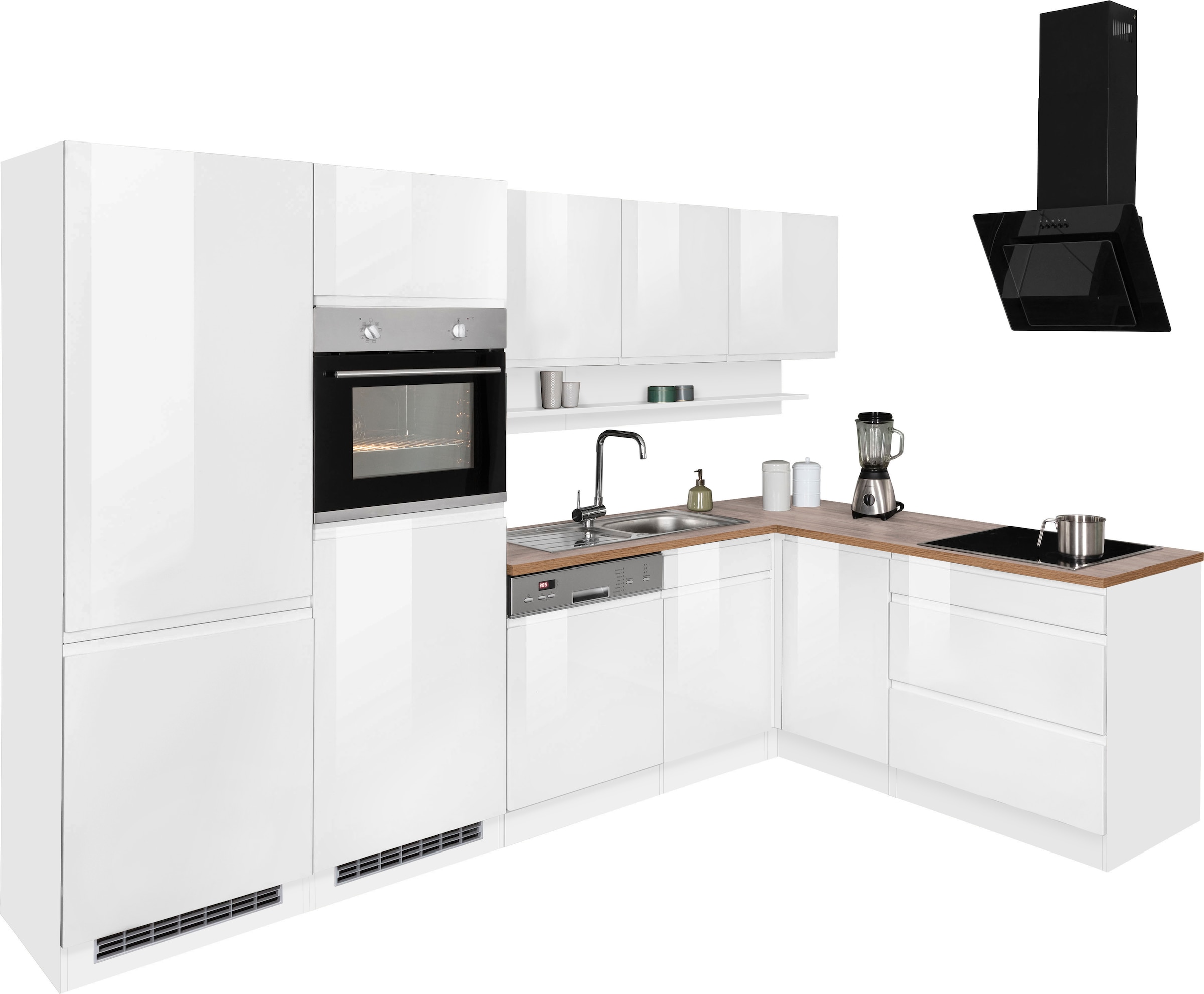 KOCHSTATION Winkelküche »KS-Virginia«, Stellbreite 290/190 cm cm, wahlweise mit Induktion