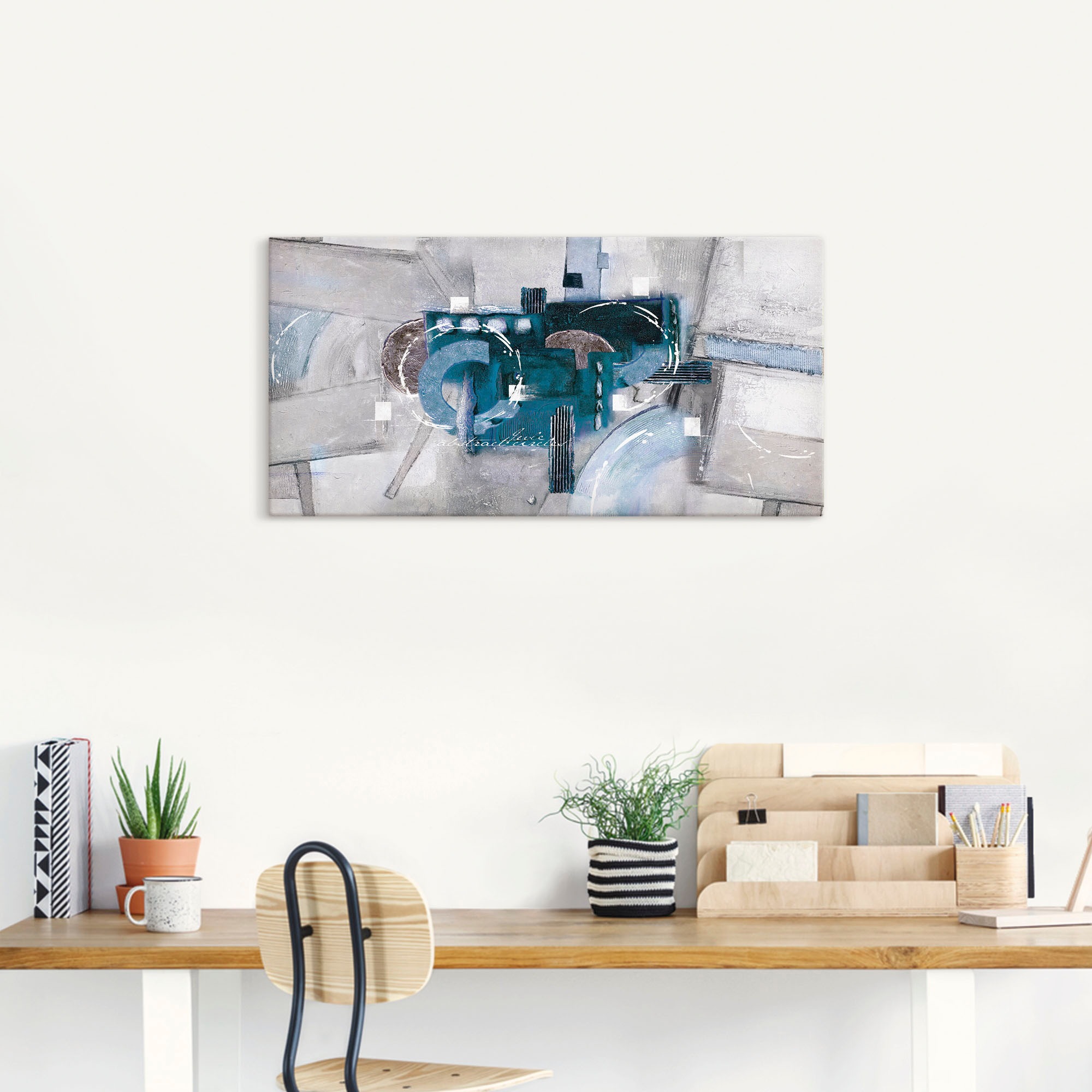 Artland Wandbild »Abstrakte blaue Kreise«, Gegenstandslos, (1 St.), als Alubild, Outdoorbild, Leinwandbild, Poster, Wandaufkleber