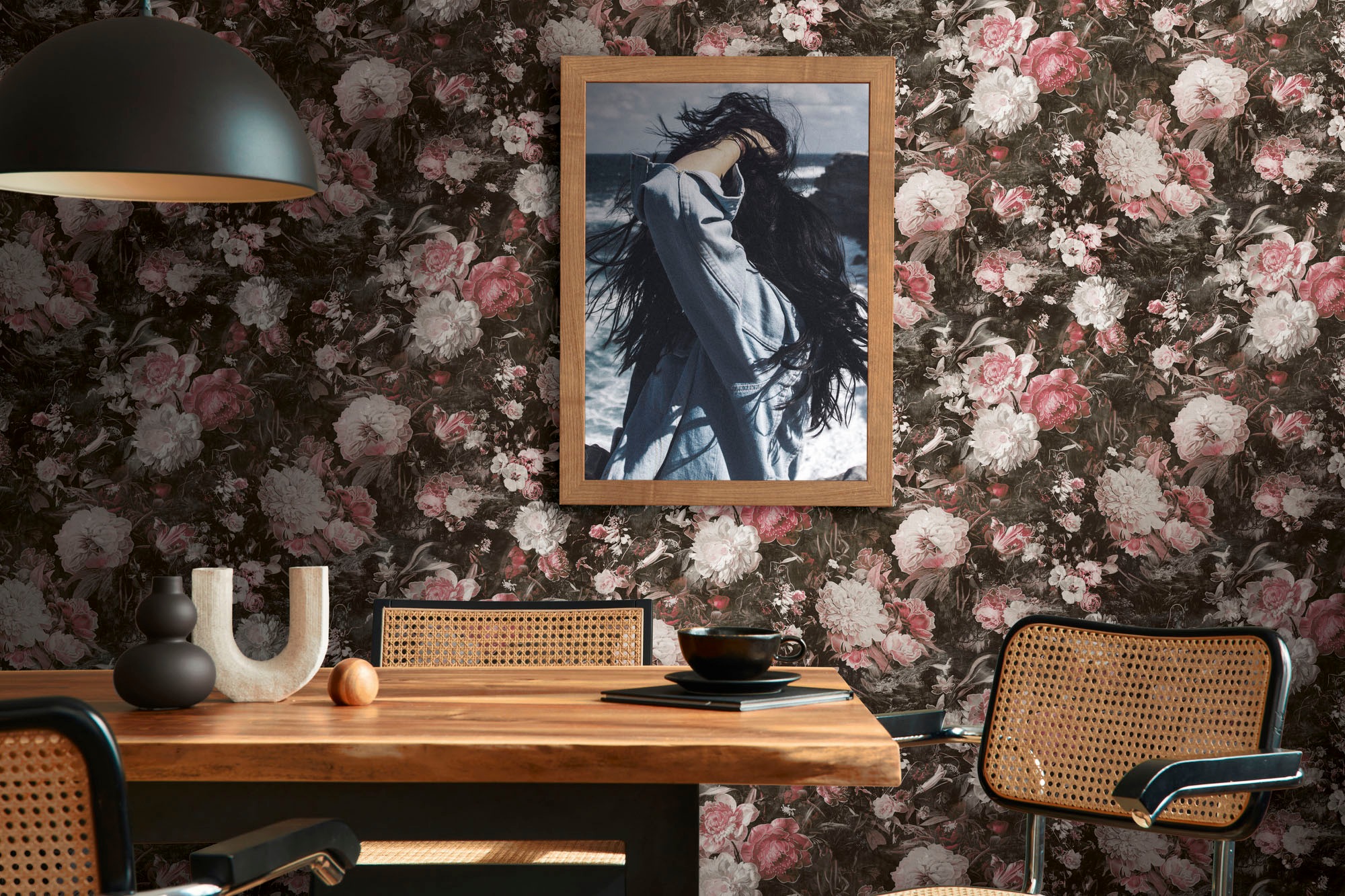 A.S. Création Vliestapete »THE BOS Blumentapete Floral«, leicht glänzend-gemustert-abstrakt, Blumenwand Tapeten Wohnzimmer Schlafzimmer Küche modern Design Optik