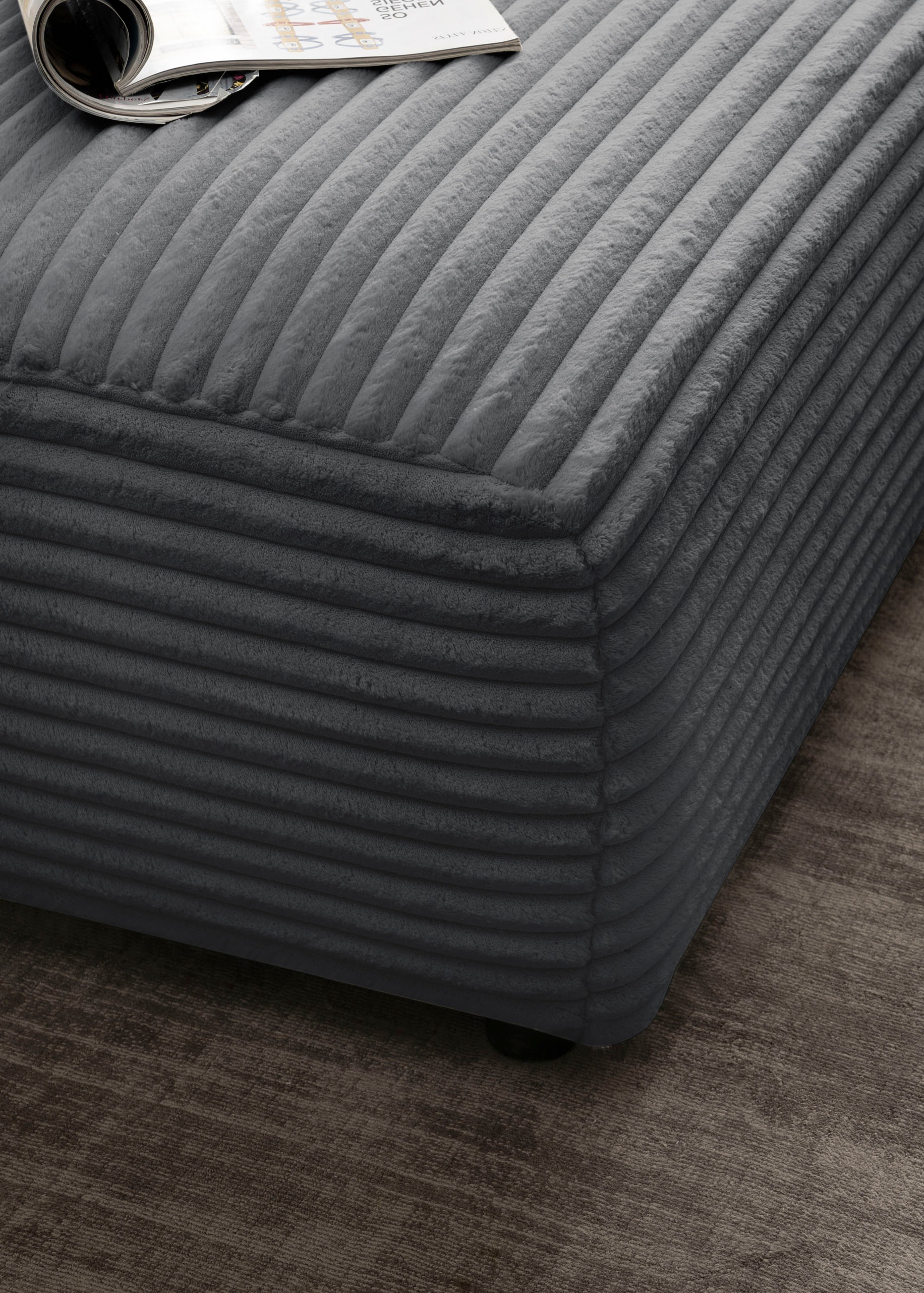 andas Polsterecke »BAKELS, Ecksofa-Set mit Hocker, L-Form mit Schlaffunktion«, Ecksofa-Set (incl. Hocker) im trendigen Megacord