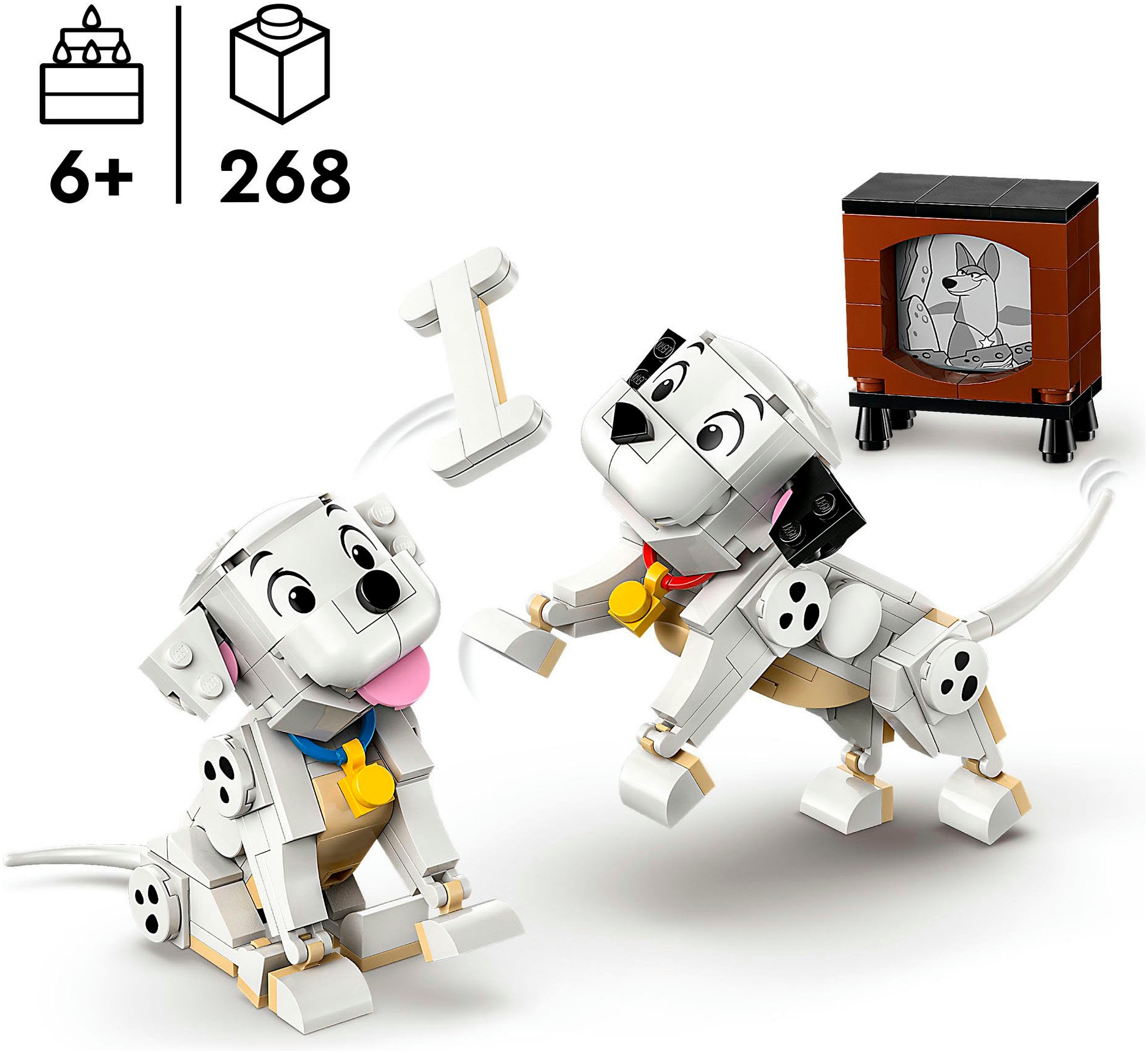 LEGO® Konstruktionsspielsteine »Die Welpen Lucky und Penny aus 101 Dalmatiner (43271)«, (268 St.), LEGO Disney Classic; Made in Europe